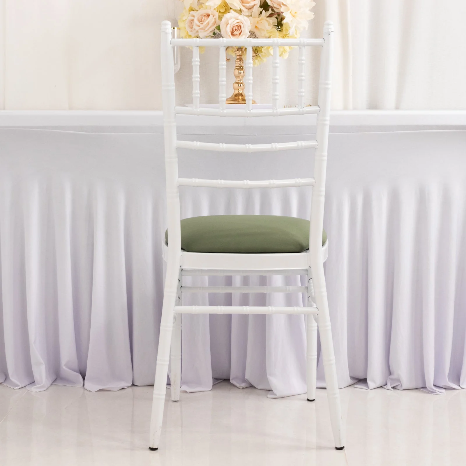 5 Pack Spandex Chiavari Chair Cushion Covers Dusty Sage Green - Washable Stretch Fitted Seat Pad Slipcovers for Dining Chairs - Image 7
