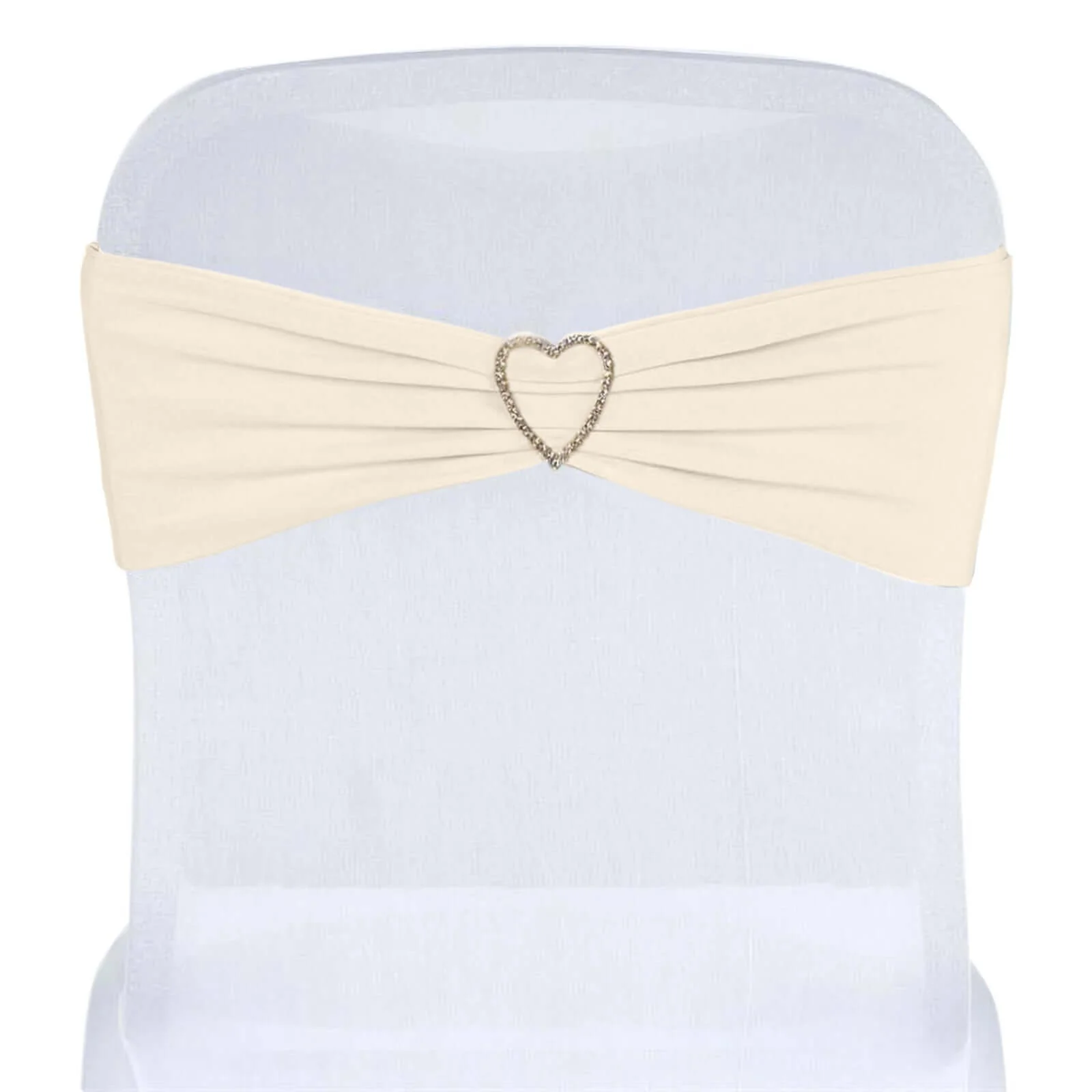 5 Pack Stretch Spandex Chair Sashes 5"x12" Beige - Two Ply Heavy Duty Fitted Chair Bands - Image 7