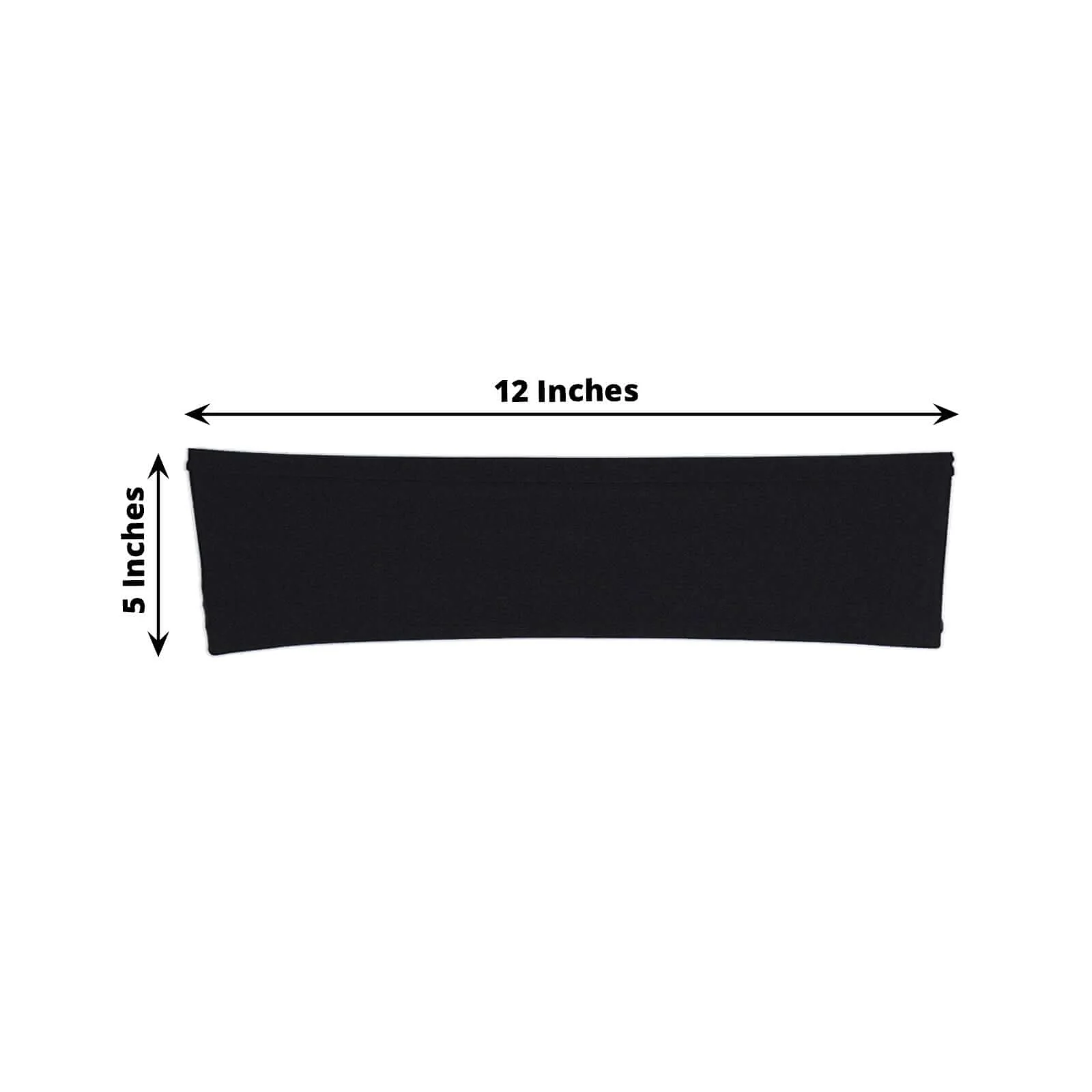 5 Pack Stretch Spandex Chair Sashes 5"x12" Black - Two Ply Heavy Duty Fitted Chair Bands - Image 3