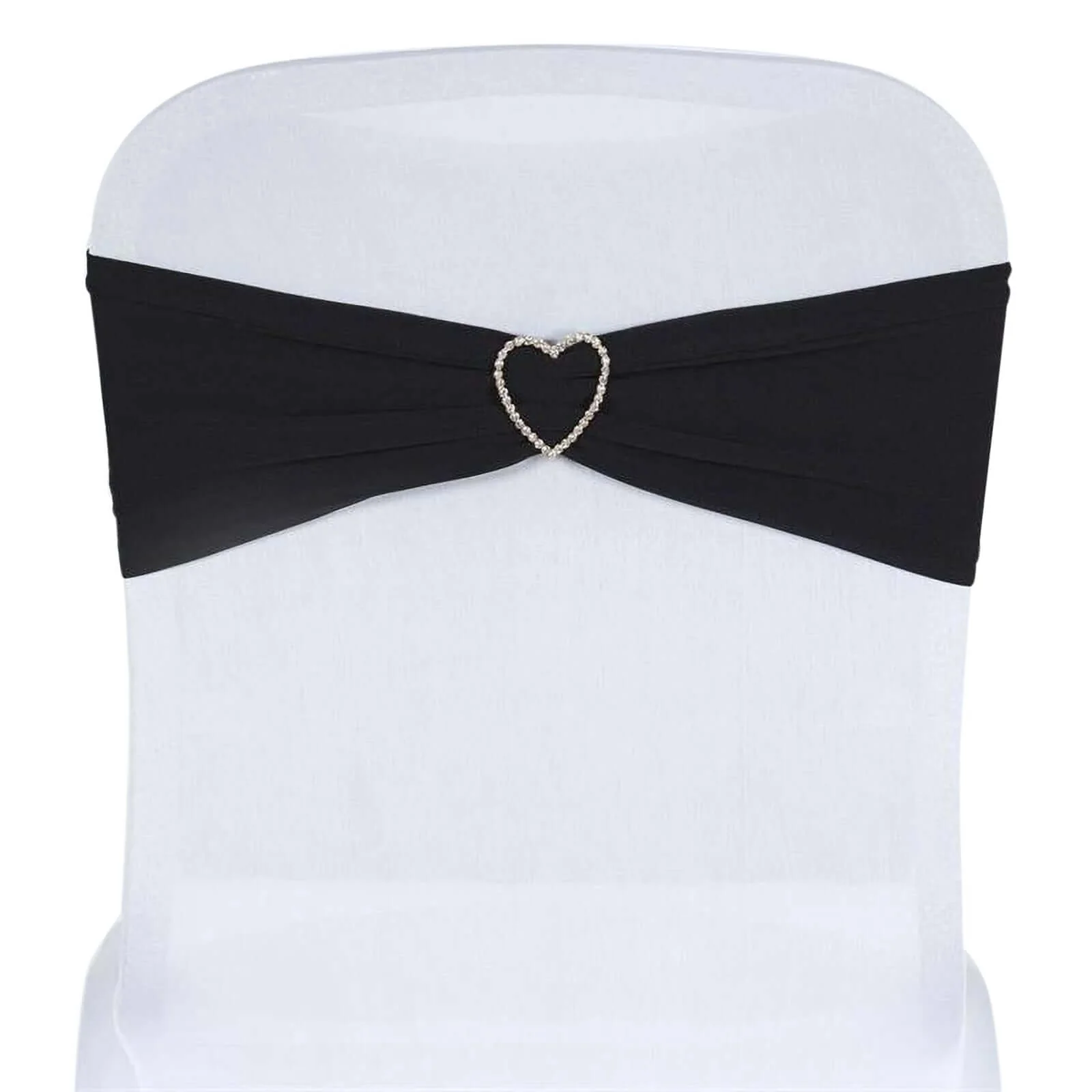 5 Pack Stretch Spandex Chair Sashes 5"x12" Black - Two Ply Heavy Duty Fitted Chair Bands - Image 7