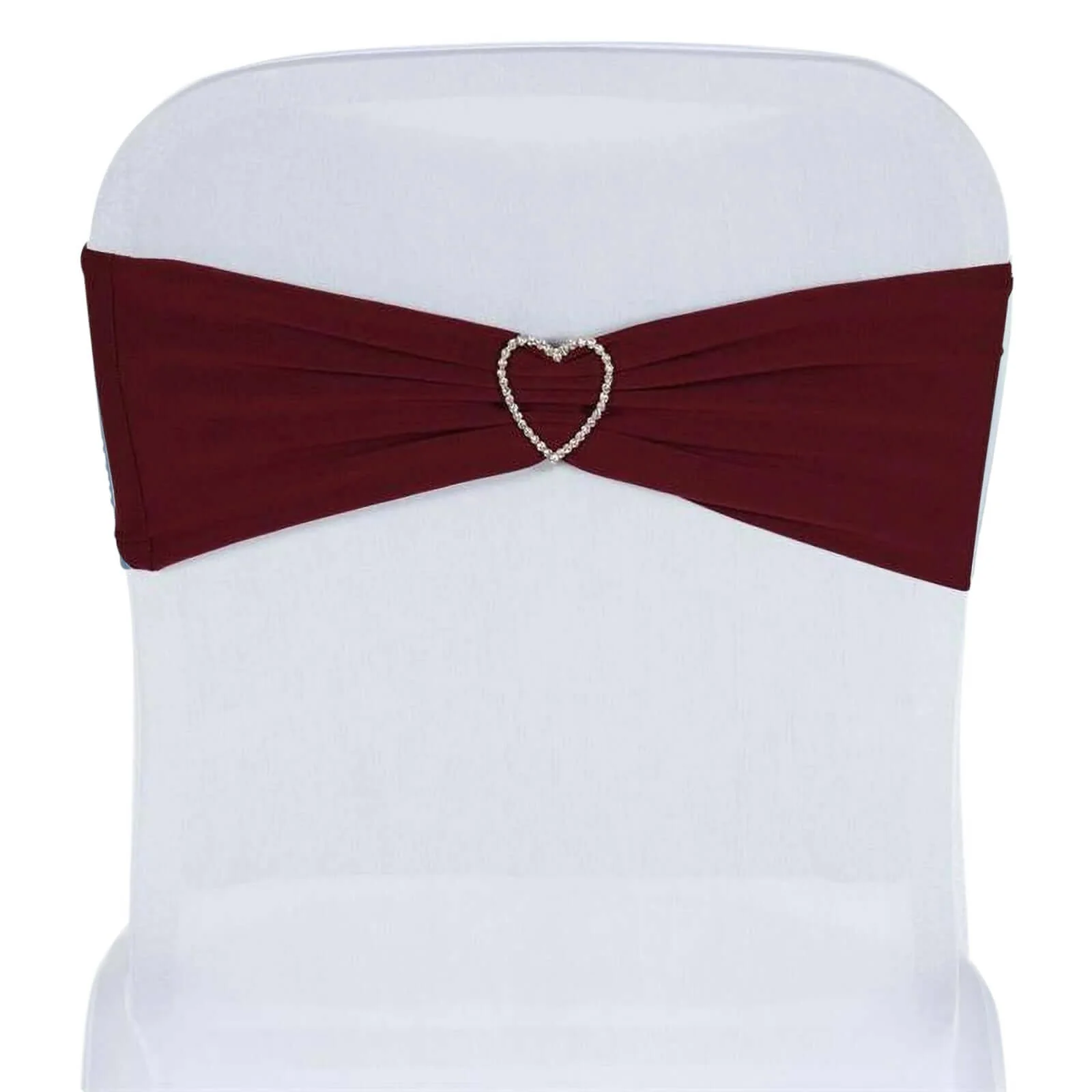5 Pack Stretch Spandex Chair Sashes 5"x12" Burgundy - Two Ply Heavy Duty Fitted Chair Bands - Image 7