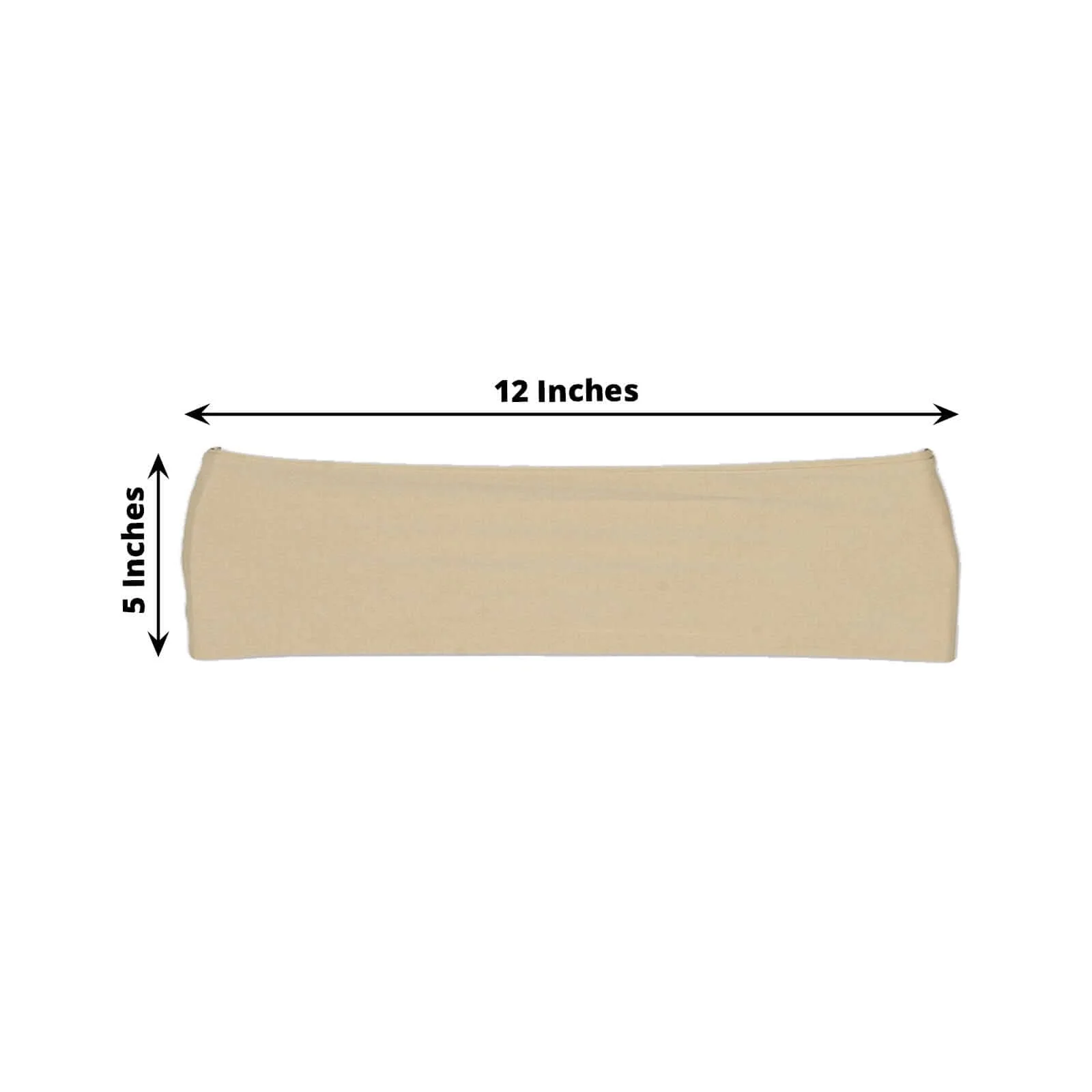 5 Pack Stretch Spandex Chair Sashes 5"x12" Champagne - Two Ply Heavy Duty Fitted Chair Bands - Image 3