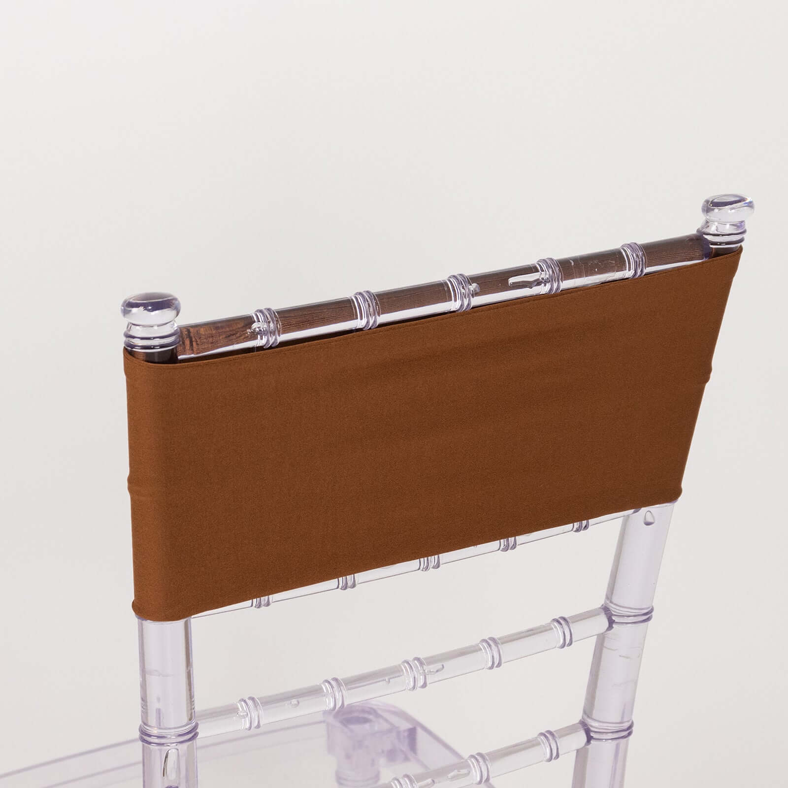5 Pack Stretch Spandex Chair Sashes 5"x12" Cinnamon Brown - Two Ply Heavy Duty Fitted Chair Bands - Image 3