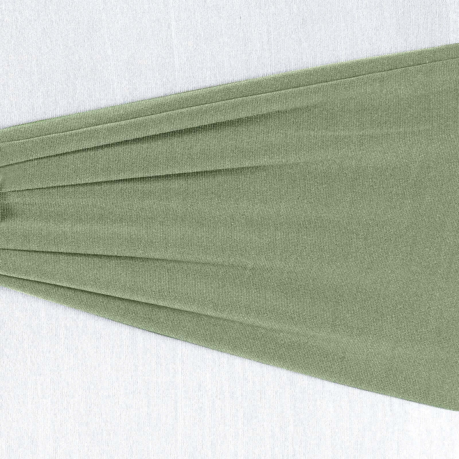 5 Pack Stretch Spandex Chair Sashes 5"x12" Dusty Sage Green - Two Ply Heavy Duty Fitted Chair Bands - Image 12