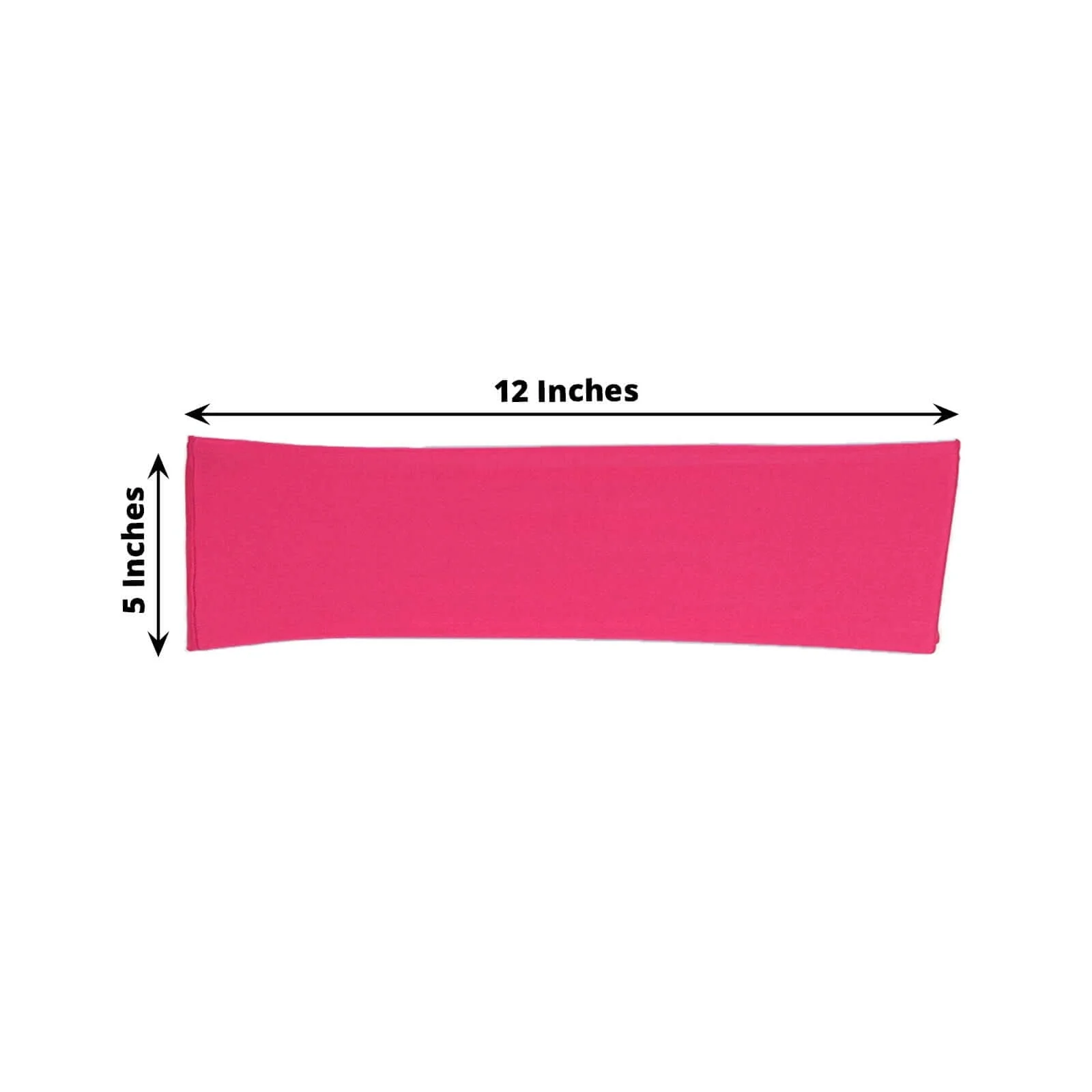 5 Pack Stretch Spandex Chair Sashes 5"x12" Fuchsia - Two Ply Heavy Duty Fitted Chair Bands - Image 3