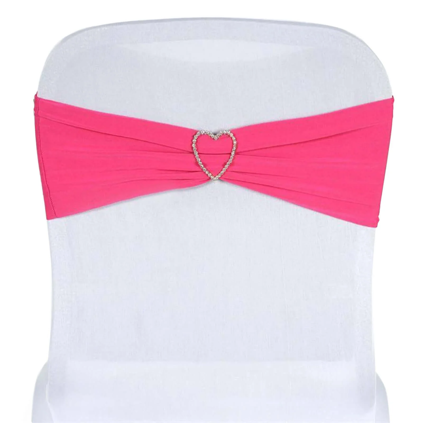 5 Pack Stretch Spandex Chair Sashes 5"x12" Fuchsia - Two Ply Heavy Duty Fitted Chair Bands - Image 7