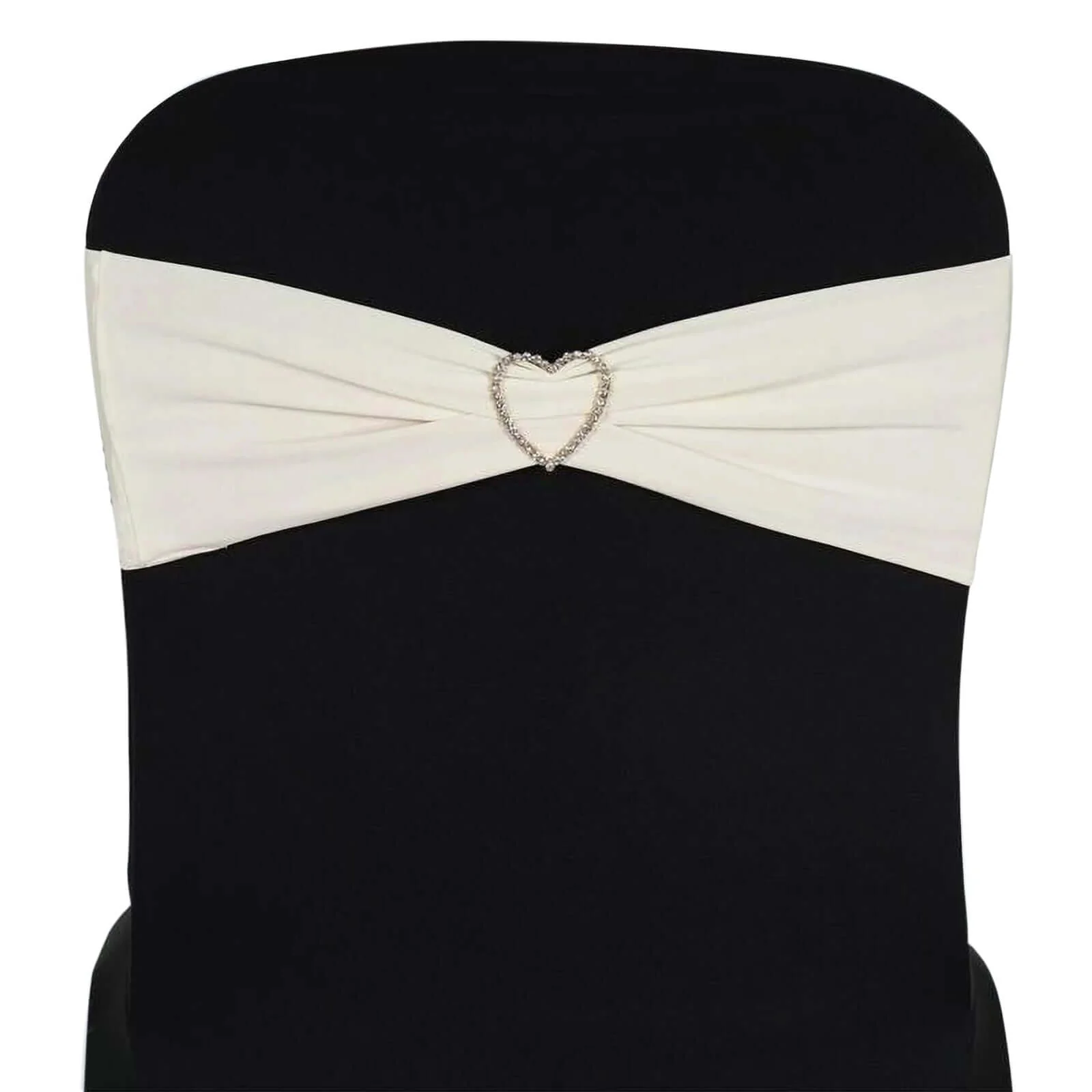 5 Pack Stretch Spandex Chair Sashes 5"x12" Ivory - Two Ply Heavy Duty Fitted Chair Bands - Image 7