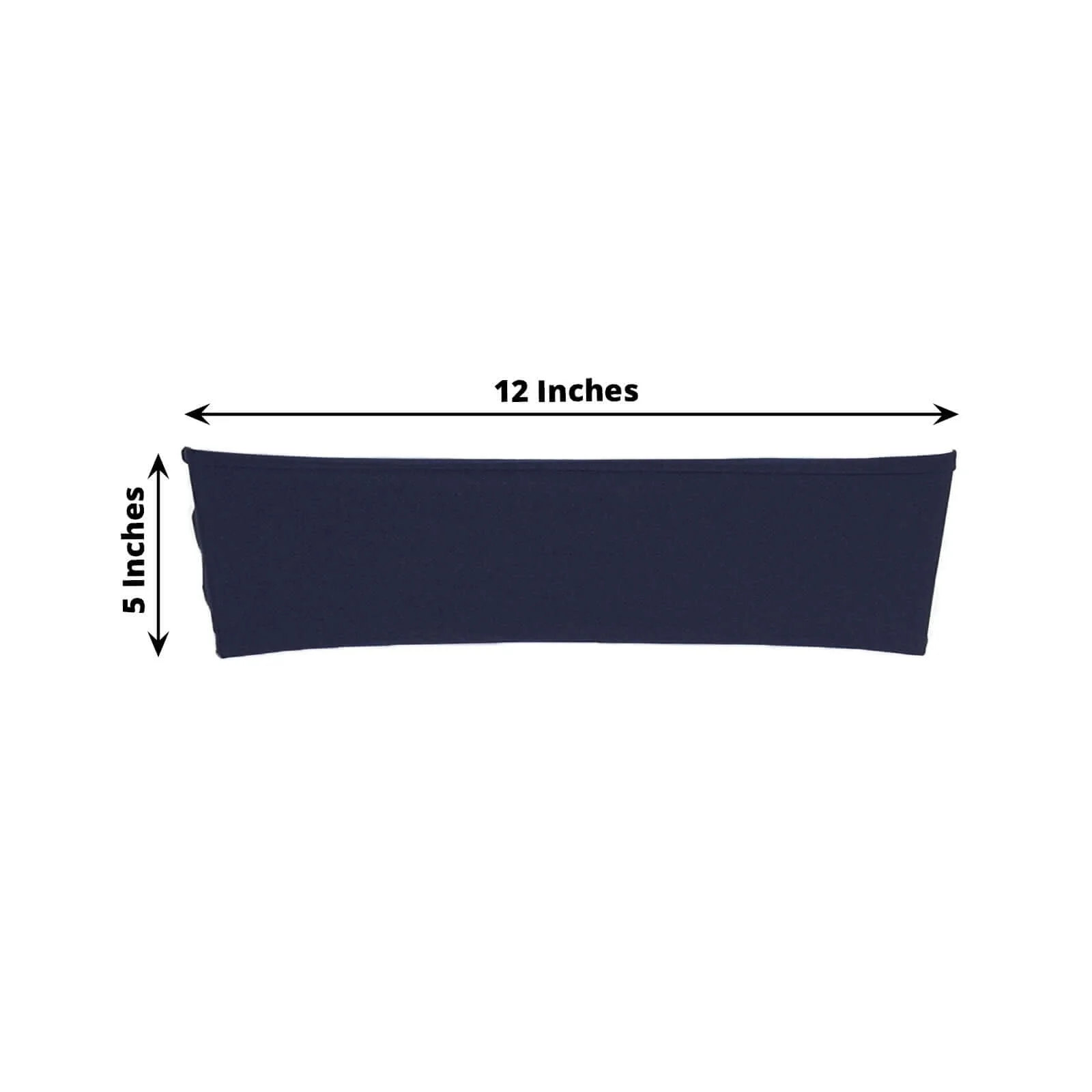 5 Pack Stretch Spandex Chair Sashes 5"x12" Navy Blue - Two Ply Heavy Duty Fitted Chair Bands - Image 3
