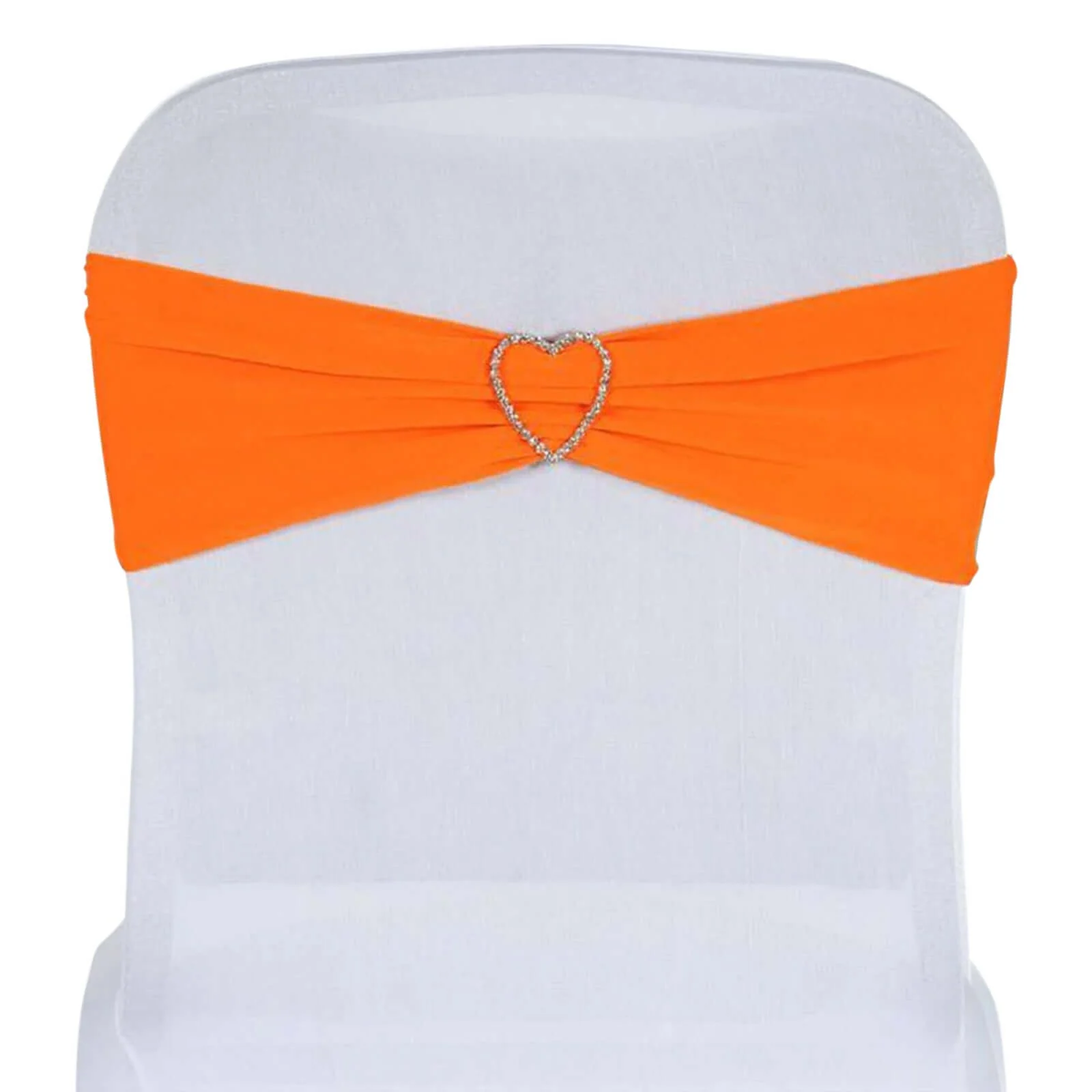 5 Pack Stretch Spandex Chair Sashes 5"x12" Orange - Two Ply Heavy Duty Fitted Chair Bands - Image 7