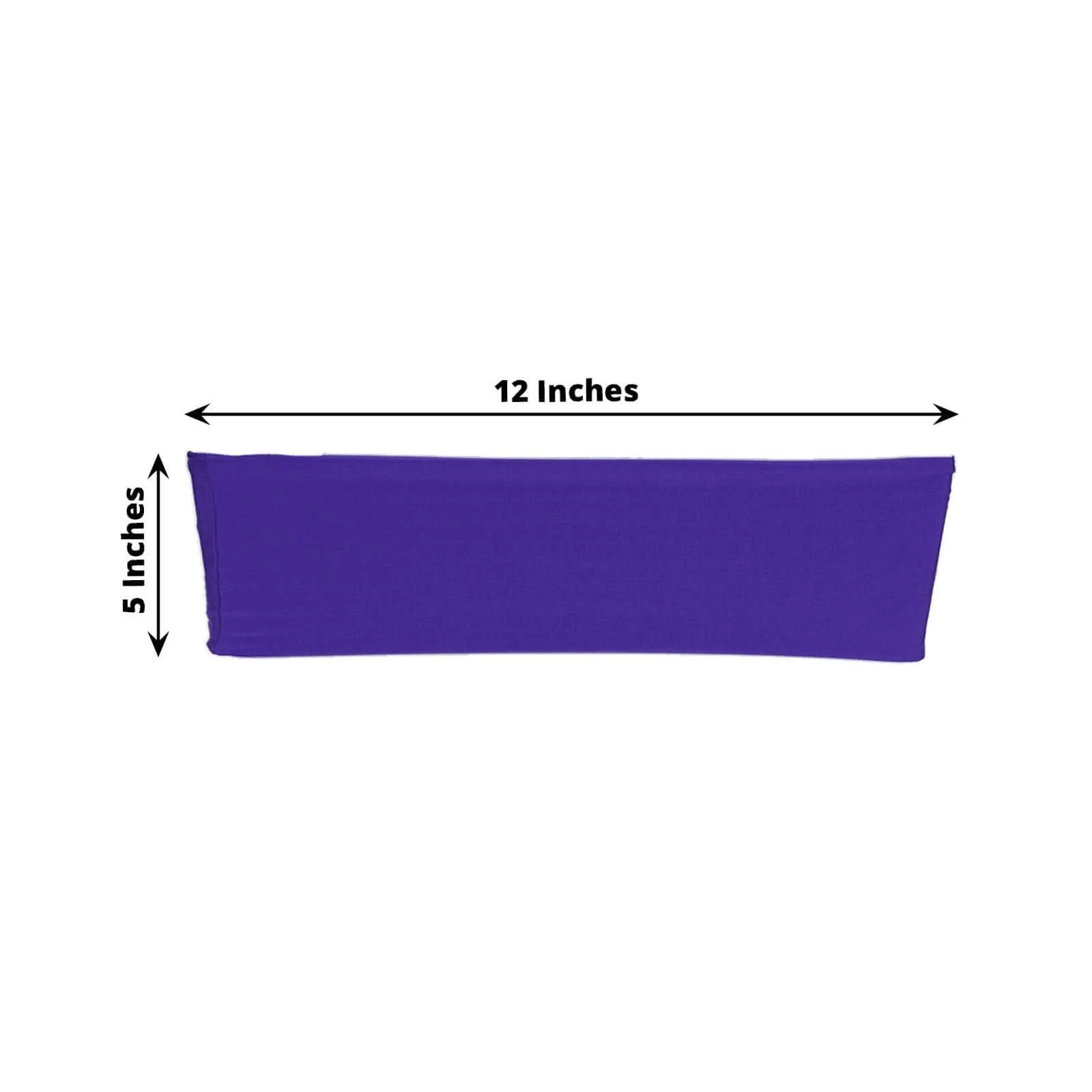 5 Pack Stretch Spandex Chair Sashes 5"x12" Purple - Two Ply Heavy Duty Fitted Chair Bands - Image 3
