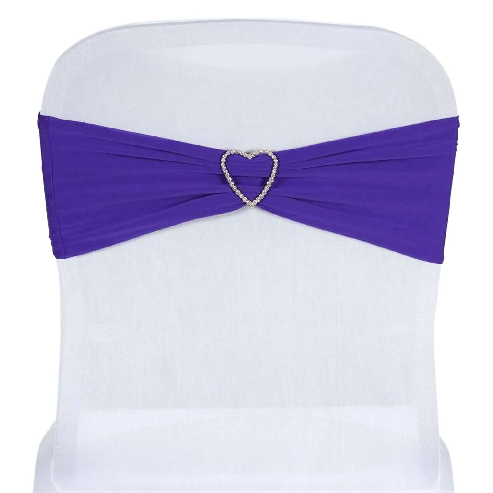 5 Pack Stretch Spandex Chair Sashes 5"x12" Purple - Two Ply Heavy Duty Fitted Chair Bands - Image 7