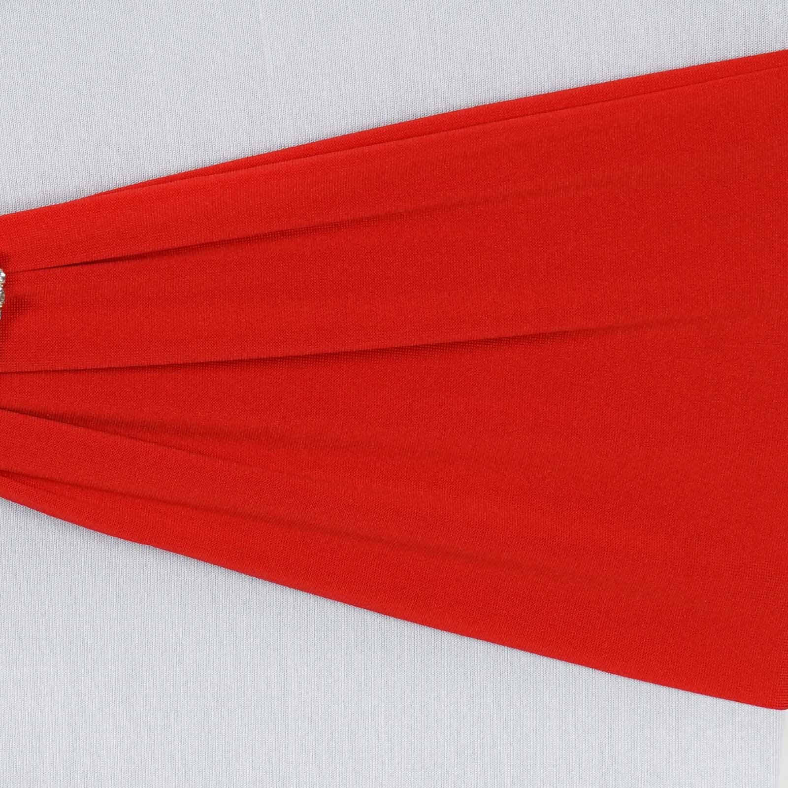 5 Pack Stretch Spandex Chair Sashes 5"x12" Red - Two Ply Heavy Duty Fitted Chair Bands - Image 6