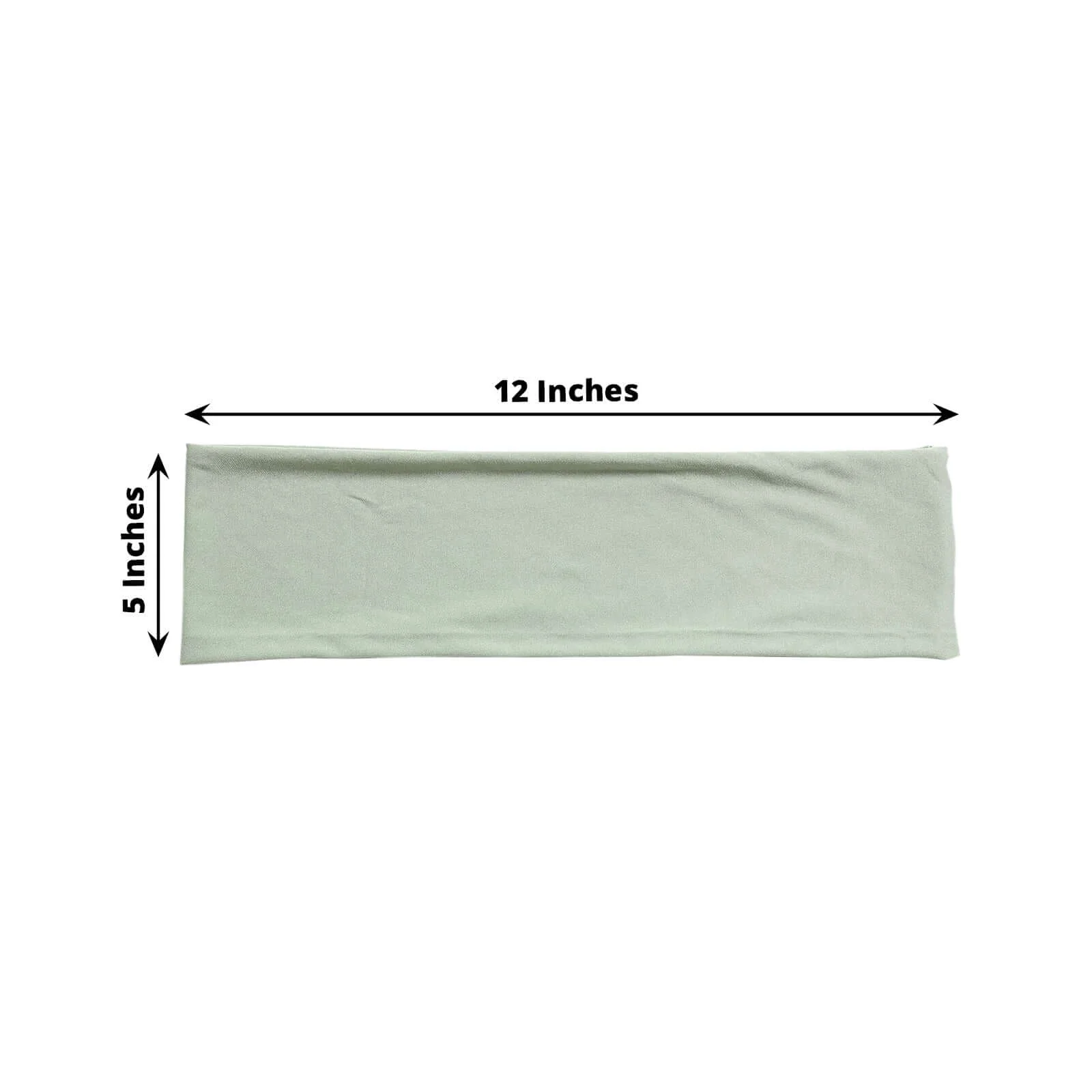 5 Pack Stretch Spandex Chair Sashes 5"x12" Sage Green - Two Ply Heavy Duty Fitted Chair Bands - Image 3