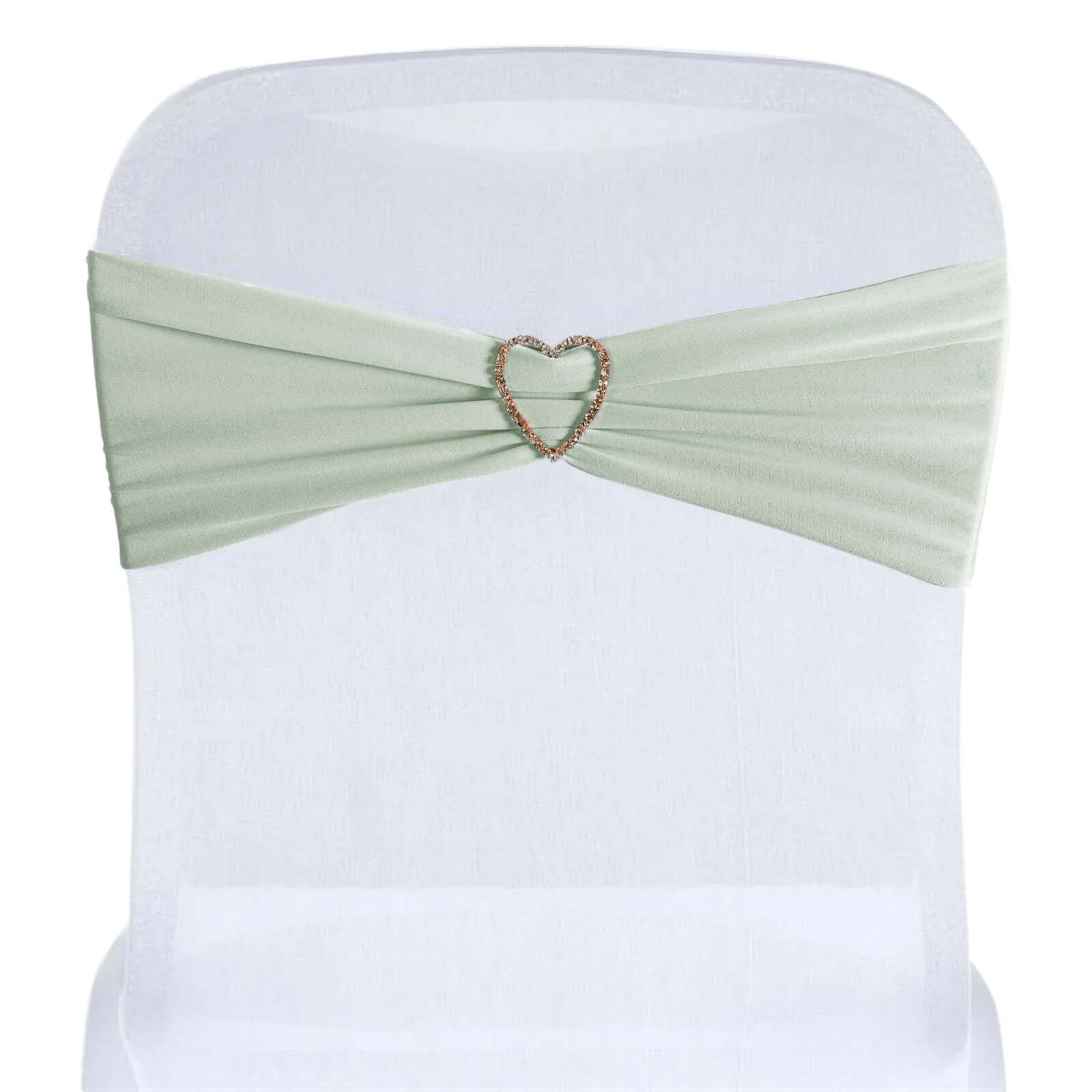 5 Pack Stretch Spandex Chair Sashes 5"x12" Sage Green - Two Ply Heavy Duty Fitted Chair Bands - Image 7
