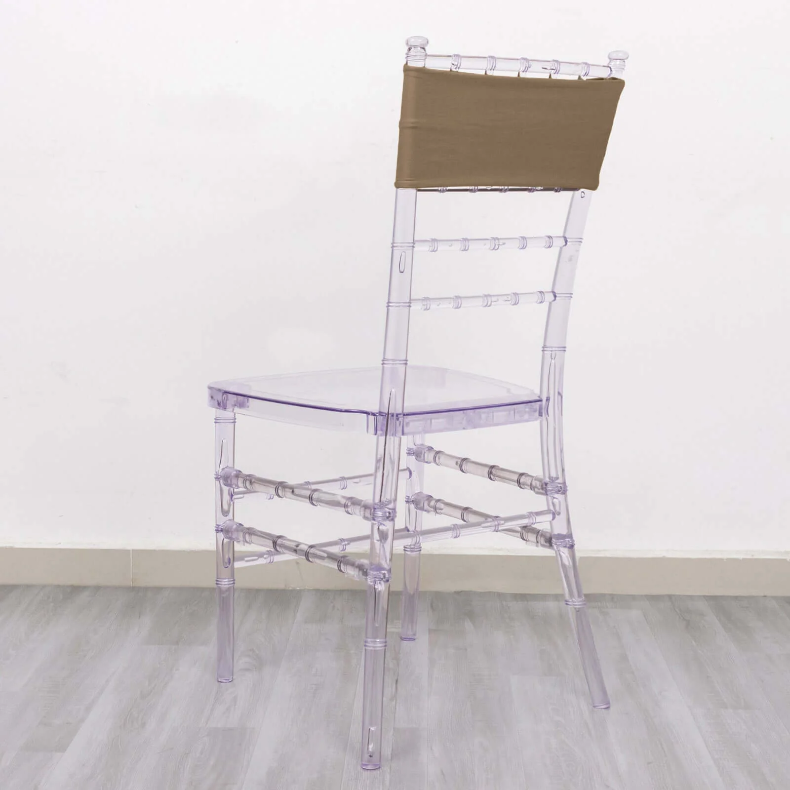 5 Pack Stretch Spandex Chair Sashes 5"x12" Taupe - Two Ply Heavy Duty Fitted Chair Bands - Image 12