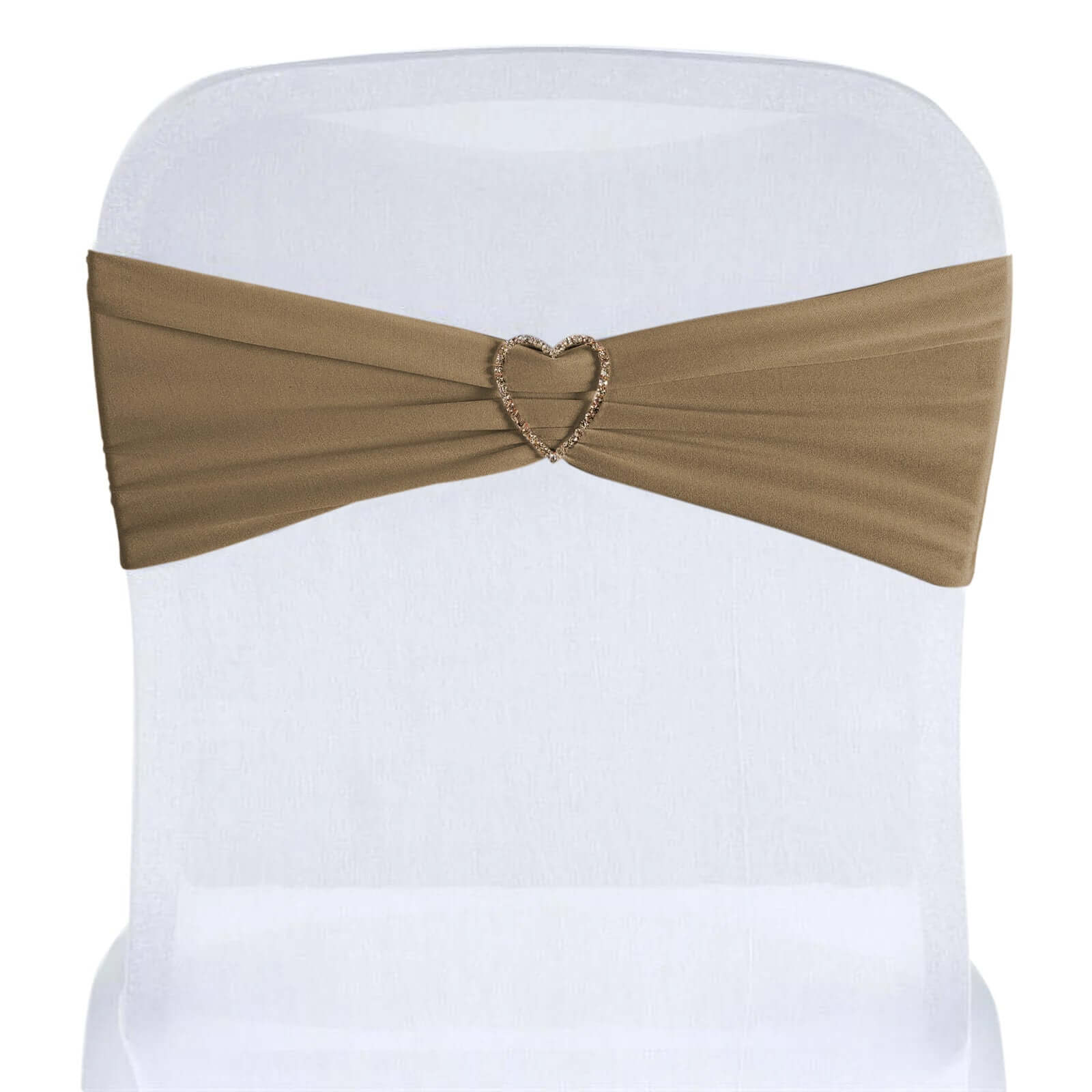 5 Pack Stretch Spandex Chair Sashes 5"x12" Taupe - Two Ply Heavy Duty Fitted Chair Bands - Image 7