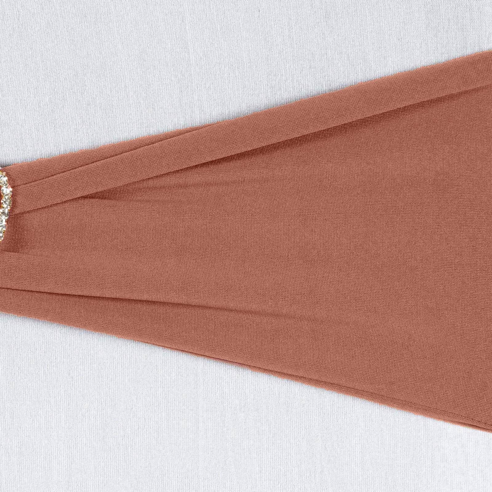 5 Pack Stretch Spandex Chair Sashes 5"x12" Terracotta (Rust) - Two Ply Heavy Duty Fitted Chair Bands - Image 13
