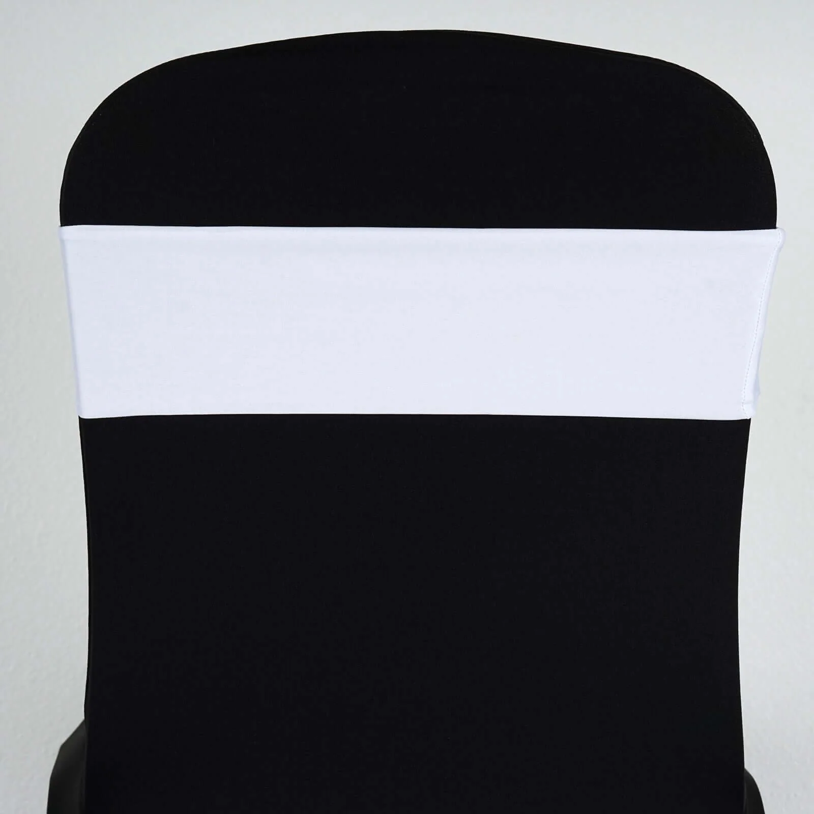 5 Pack Stretch Spandex Chair Sashes 5"x12" White - Two Ply Heavy Duty Fitted Chair Bands - Image 2