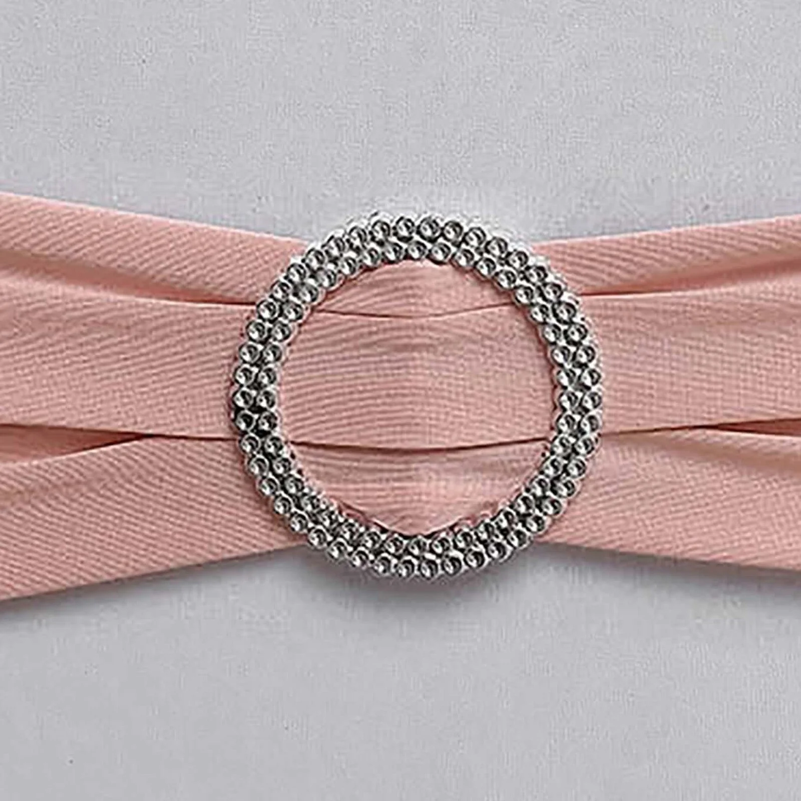 5 Pack Stretch Spandex Chair Sashes 5"x14" Dusty Rose with Silver Diamond Ring Slide Buckle - Durable Fitted Chair Bands - Image 18