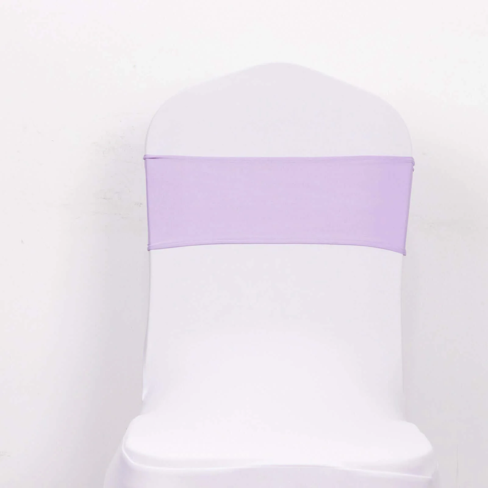 5 Pack Stretch Spandex Chair Sashes 5"x14" Lavender Lilac with Silver Diamond Ring Slide Buckle - Durable Fitted Chair Bands - Image 12
