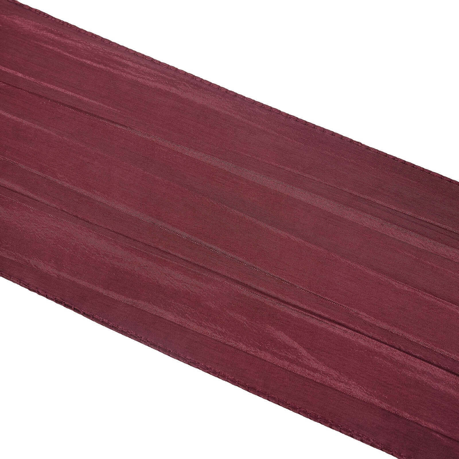 5 Pack Taffeta Chair Sashes 6"x106" Burgundy Accordion Crinkle - Sophisticated Decorative Design - Image 13