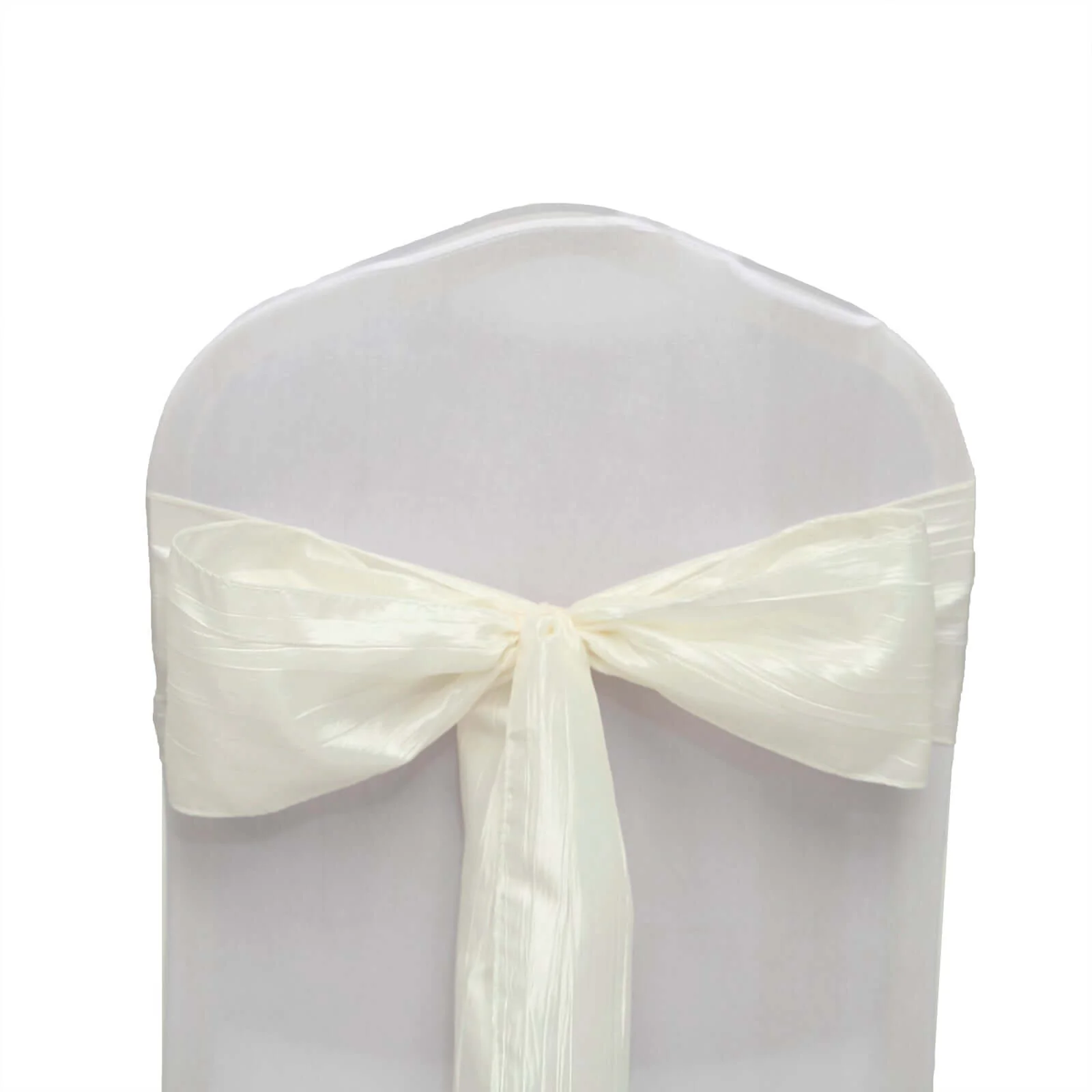 5 Pack Taffeta Chair Sashes 6"x106" Ivory Accordion Crinkle - Sophisticated Decorative Design - Image 7