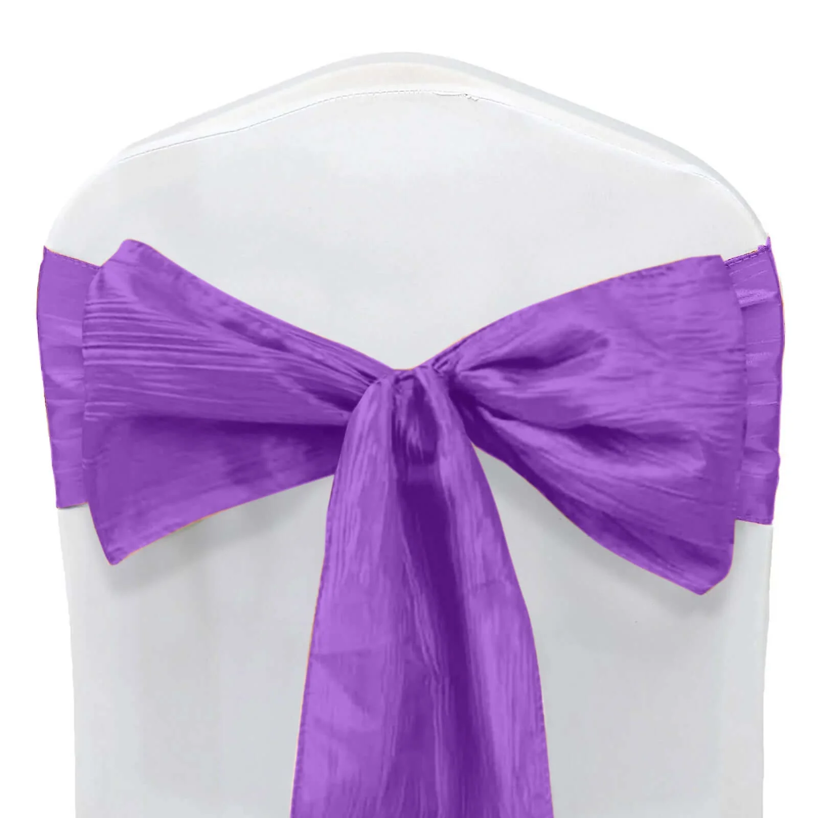5 Pack Taffeta Chair Sashes 6"x106" Purple Accordion Crinkle - Sophisticated Decorative Design - Image 6