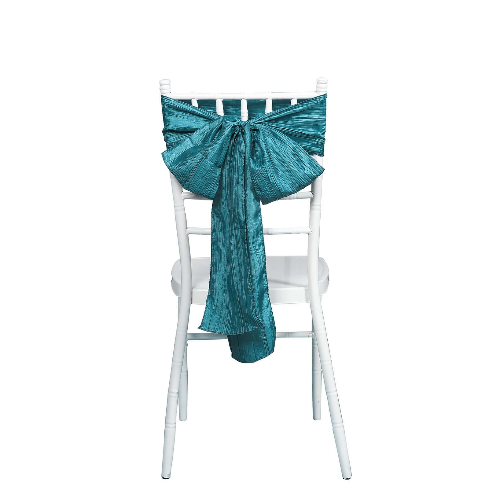 5 Pack Taffeta Chair Sashes 6"x106" Teal Accordion Crinkle - Sophisticated Decorative Design - Image 6