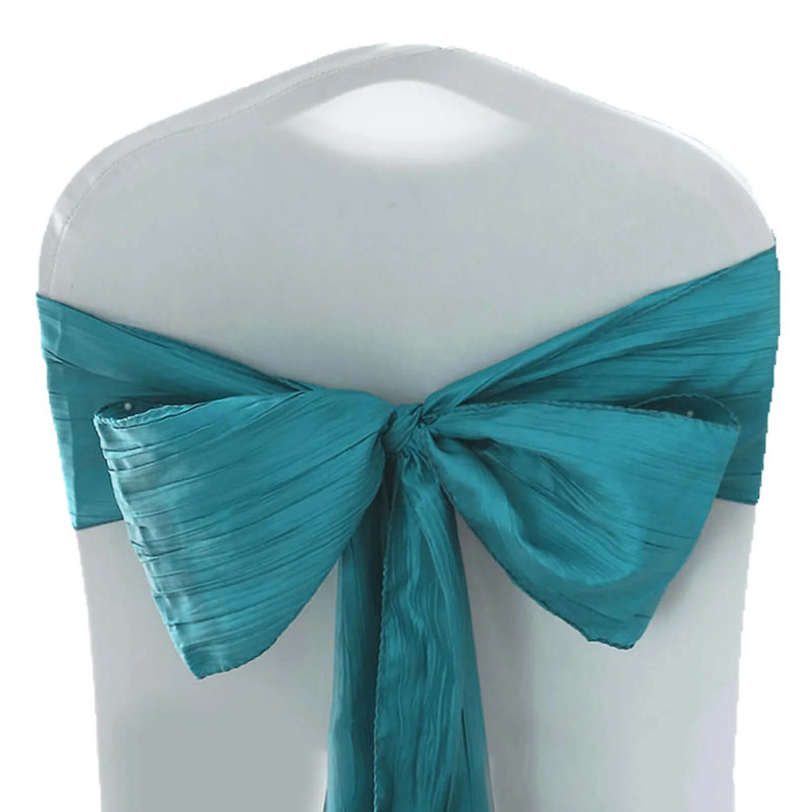 5 Pack Taffeta Chair Sashes 6"x106" Teal Accordion Crinkle - Sophisticated Decorative Design - Image 8