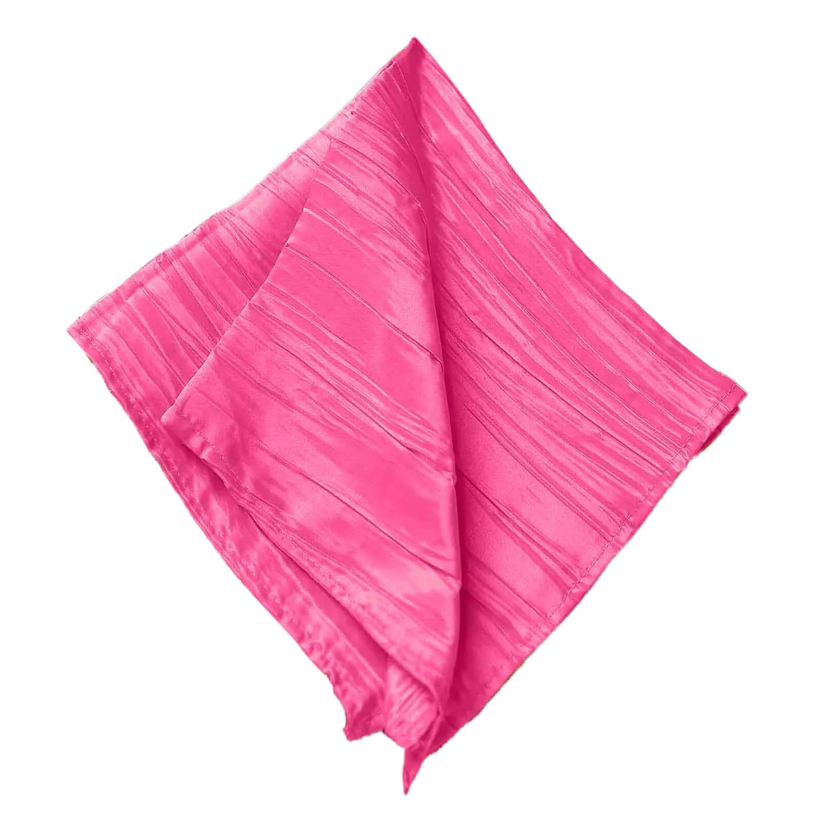 5 Pack Taffeta Napkins 20"x20" Fuchsia - Accordion Crinkle Cloth Napkins - Image 6