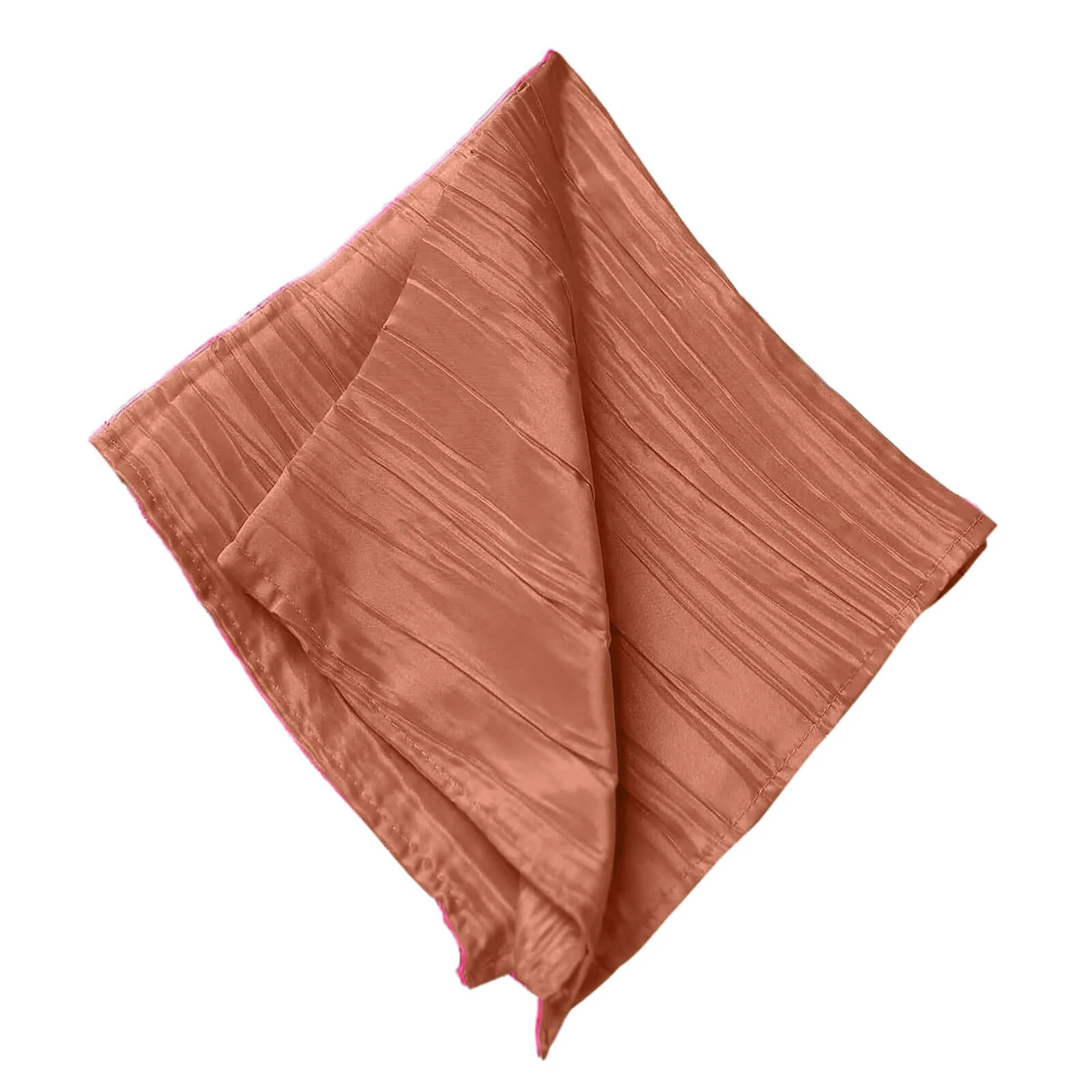 5 Pack Taffeta Napkins 20"x20" Terracotta (Rust) - Accordion Crinkle Cloth Napkins - Image 6