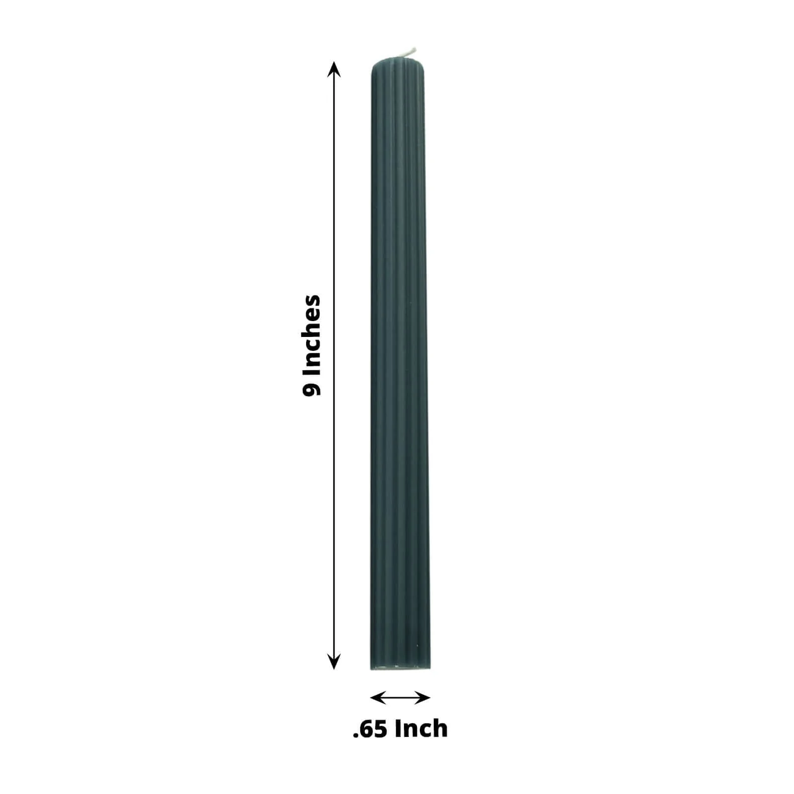 5-Pack Taper Candles 9" Ribbed Wick Ribbon Wax Design Hunter Emerald Green - Premium Unscented Dinner Candles - Image 3