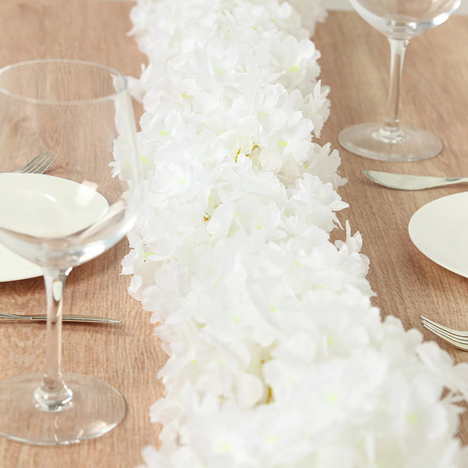 5 Pack White Artificial Cherry Blossom Flowers Garland, Silk Floral Hanging Vines - 6ft - Image 10