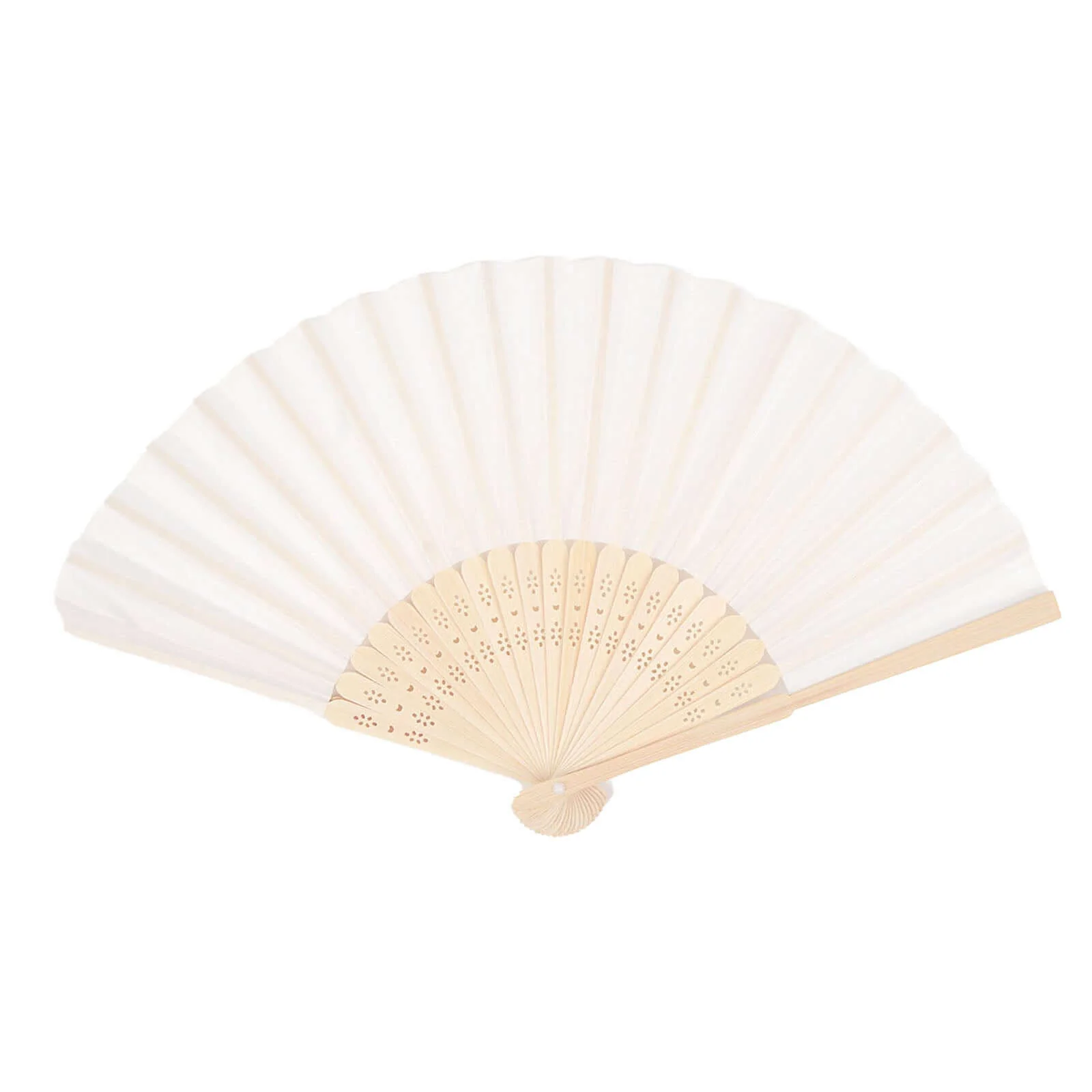 5 Pack White Asian Silk Folding Fans Party Favors, Oriental Folding Fan Favors - Image 8