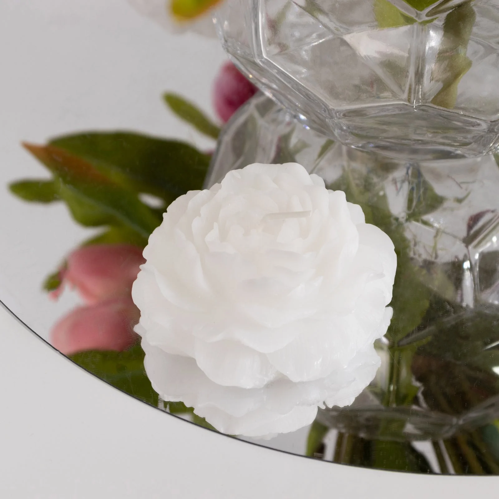 5-Pack White Peony Flower Scented Candles 3" Decorative Floating Wax Design - Party Favors with Gift Boxes & Ribbons - Image 4