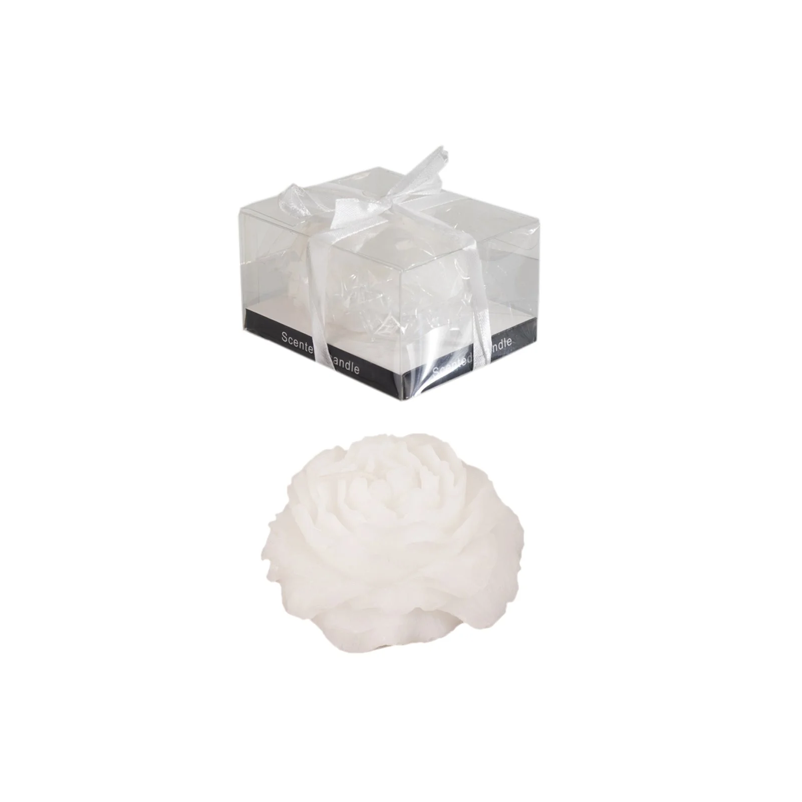 5-Pack White Peony Flower Scented Candles 3" Decorative Floating Wax Design - Party Favors with Gift Boxes & Ribbons - Image 7