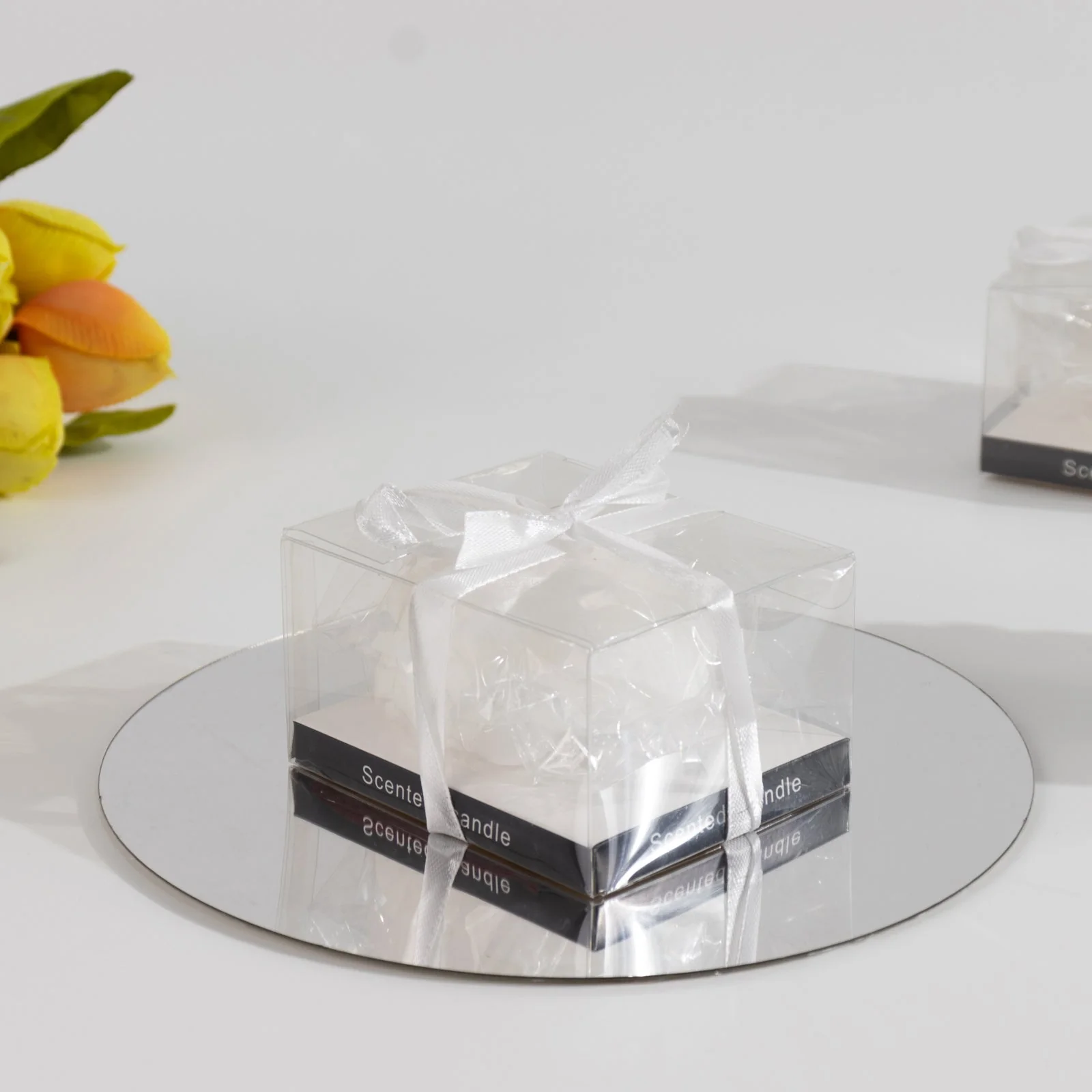 5-Pack White Peony Flower Scented Candles 3" Decorative Floating Wax Design - Party Favors with Gift Boxes & Ribbons - Image 8