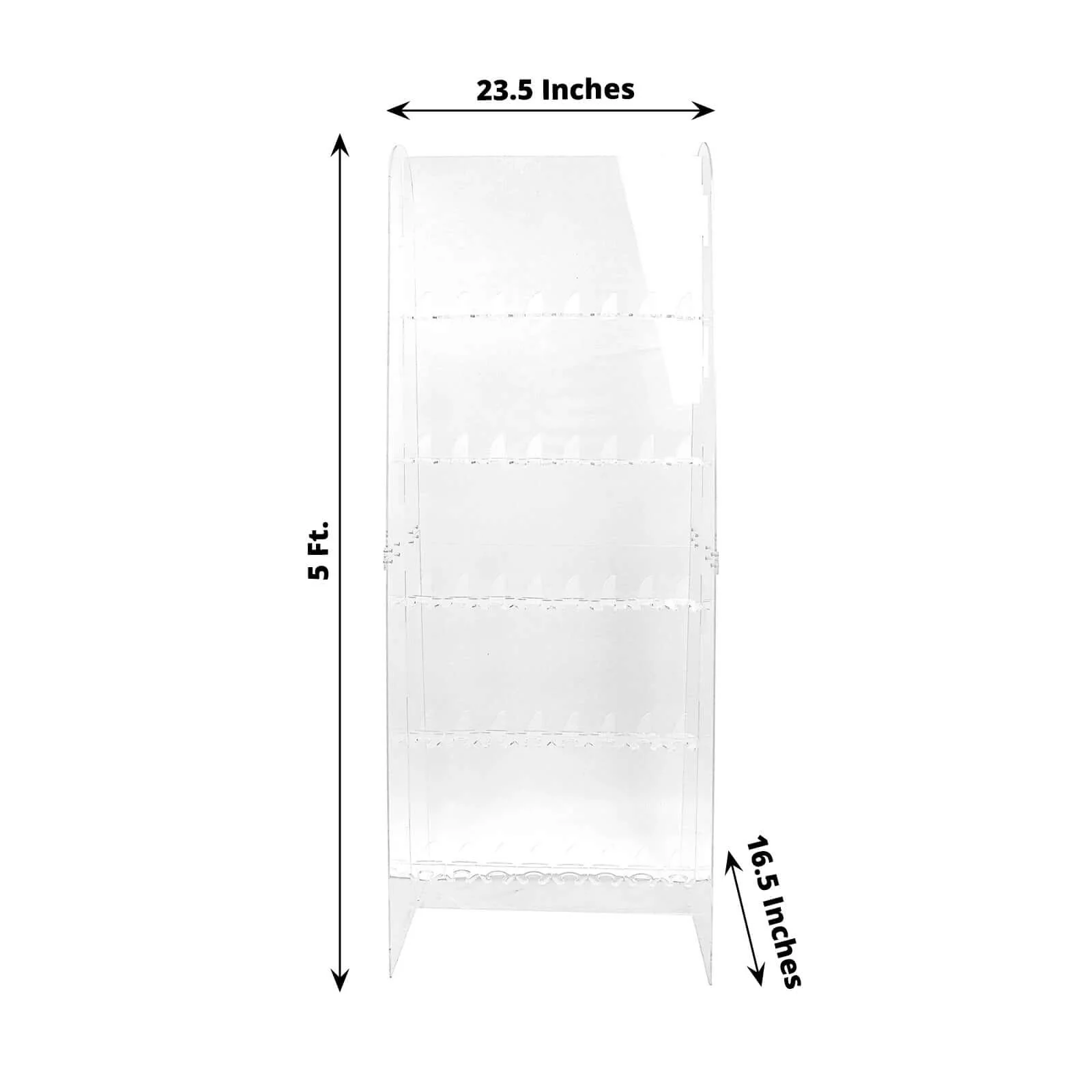 5-Tier Acrylic Champagne Wall Glass Holder 5ft Clear, 40 Stemware Rack Cocktail Display Drink Organizer for Upscale Parties, Weddings & Bars - Image 3
