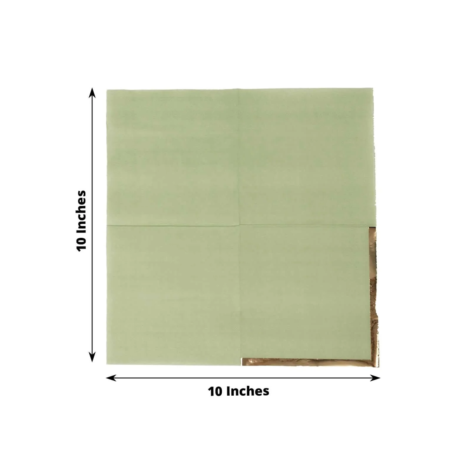50-Pack Paper Beverage Napkins 2 Ply Sage Green with Gold Foil Edge 5"x5" - Soft Disposable Cocktail Napkins 18GSM - Image 3
