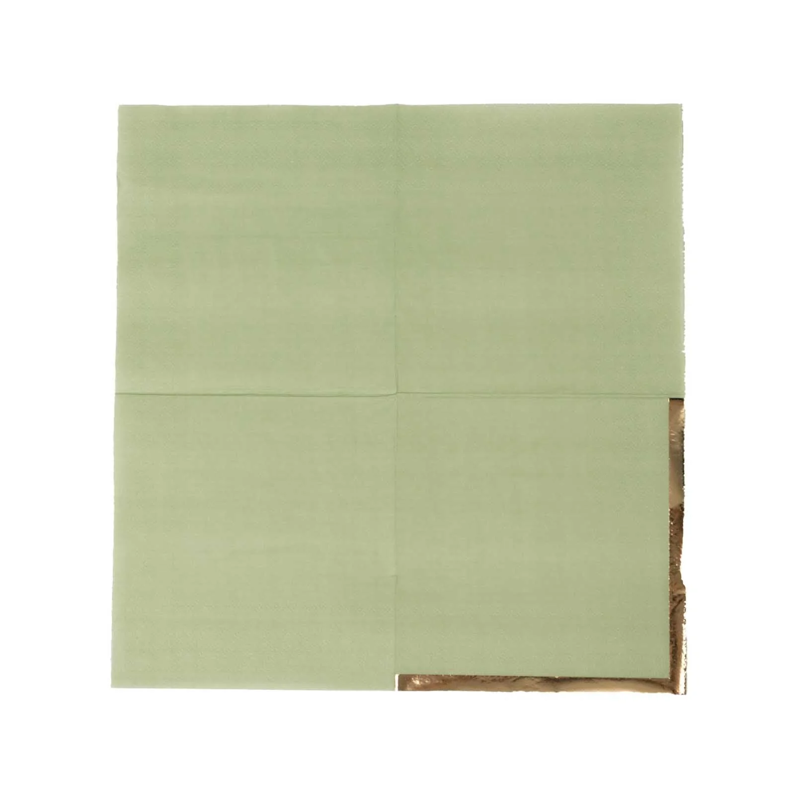 50-Pack Paper Beverage Napkins 2 Ply Sage Green with Gold Foil Edge 5"x5" - Soft Disposable Cocktail Napkins 18GSM - Image 6