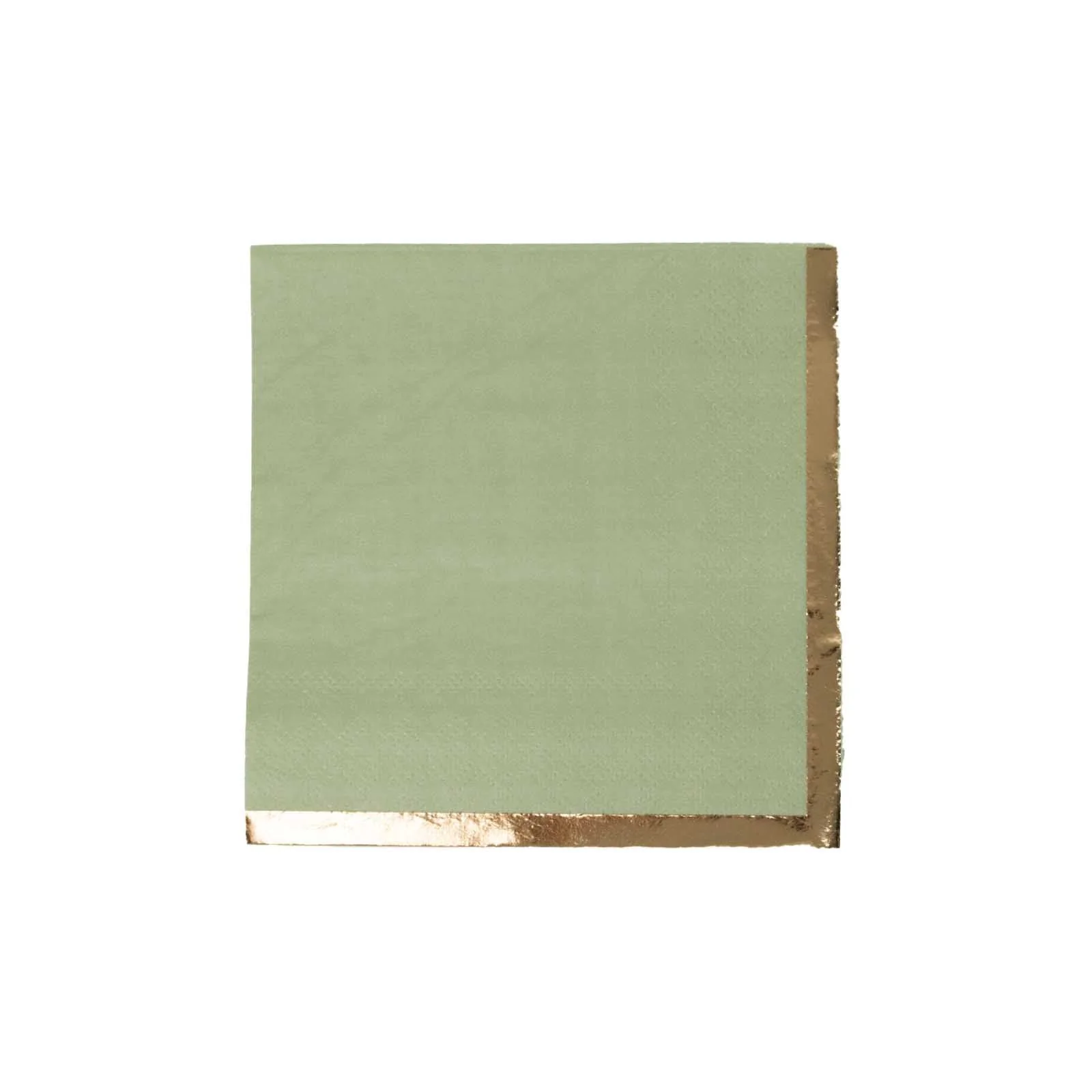 50-Pack Paper Beverage Napkins 2 Ply Sage Green with Gold Foil Edge 5"x5" - Soft Disposable Cocktail Napkins 18GSM - Image 7