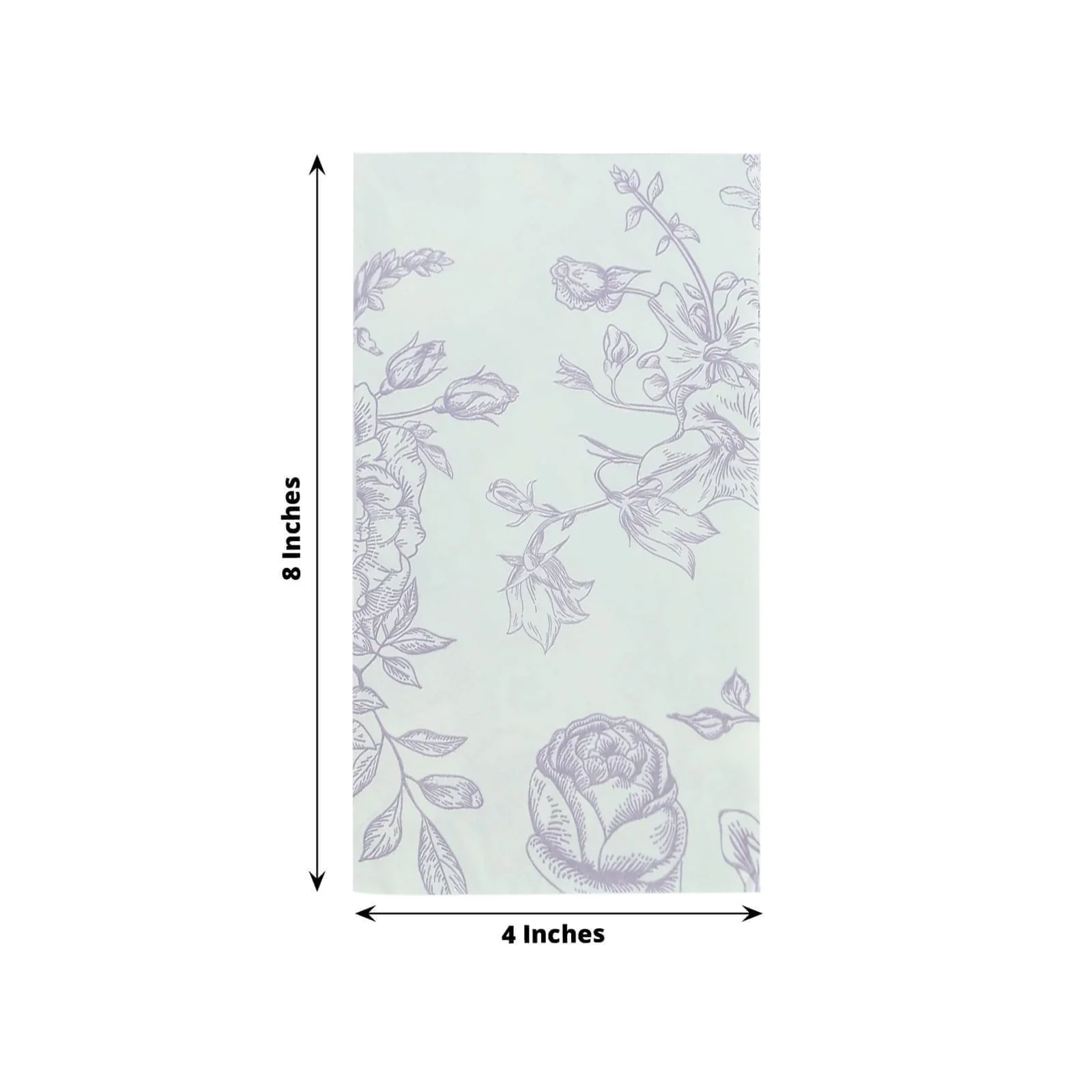 50 Pack 2-Ply Paper Dinner Napkins in French Toile Floral Pattern, Matte Lavender and White Highly Absorbent Soft Disposable Party Napkins - Image 3
