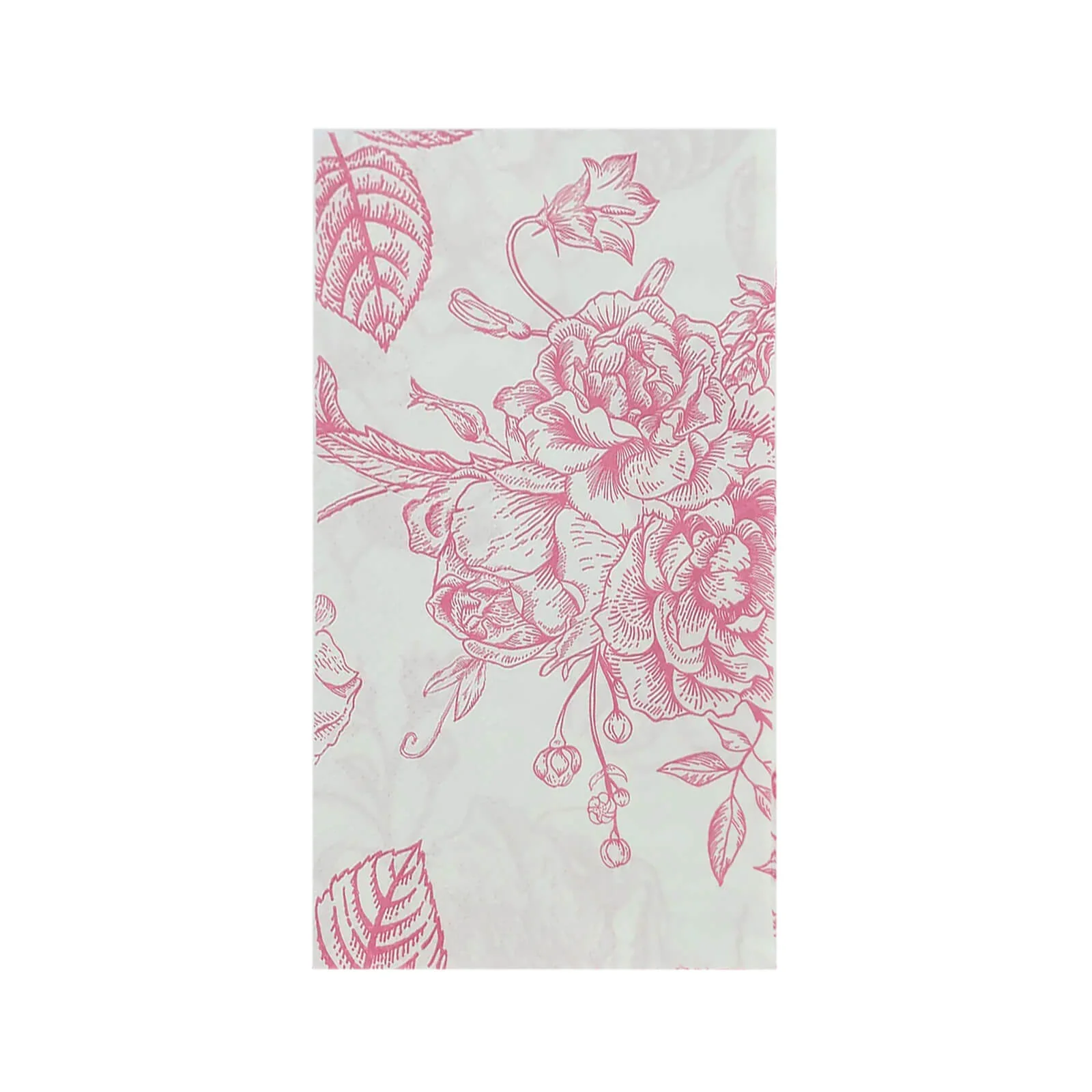 50 Pack 2-Ply Paper Dinner Napkins in French Toile Floral Pattern, Matte Pink and White Highly Absorbent Soft Disposable Party Napkins - Image 7