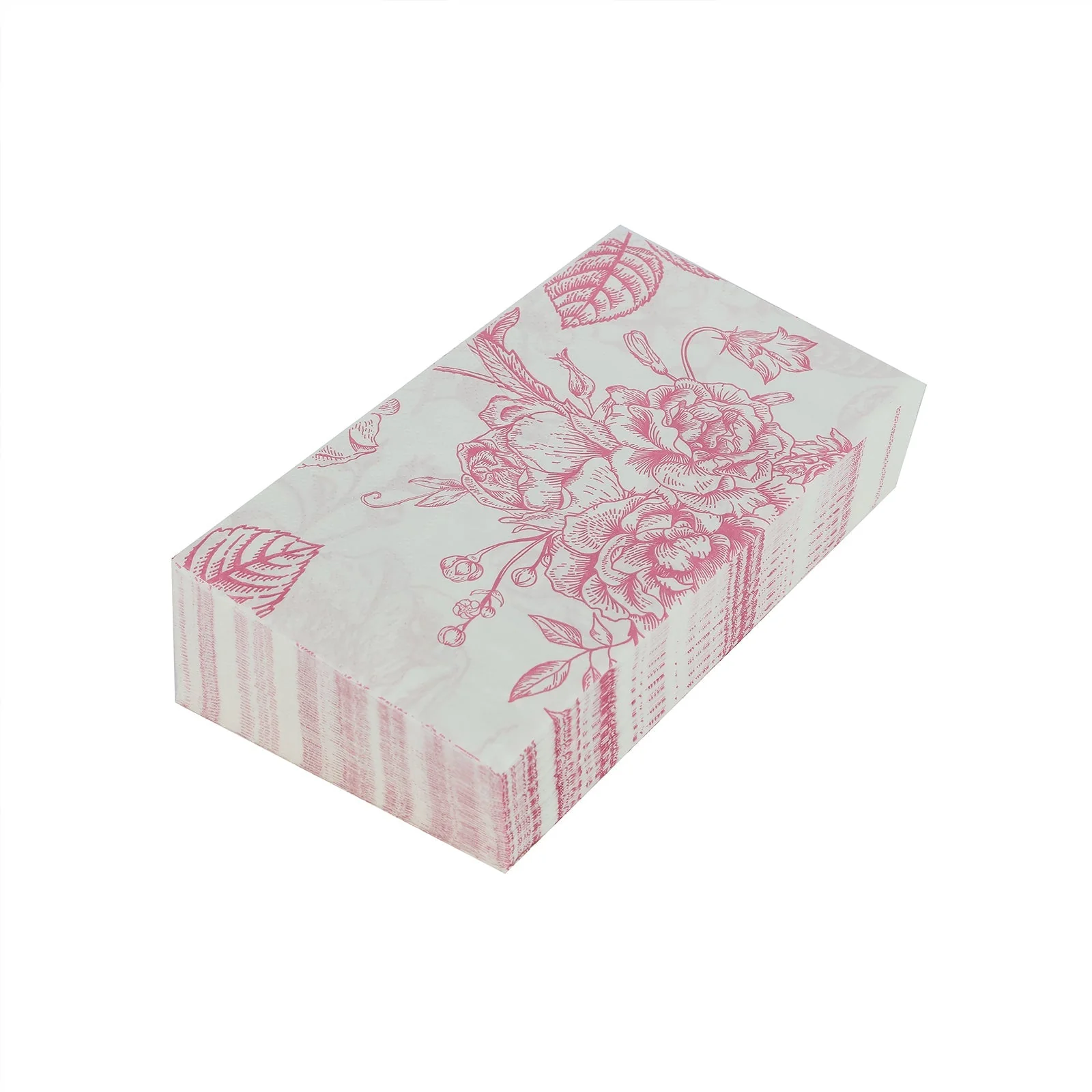 50 Pack 2-Ply Paper Dinner Napkins in French Toile Floral Pattern, Matte Pink and White Highly Absorbent Soft Disposable Party Napkins - Image 8