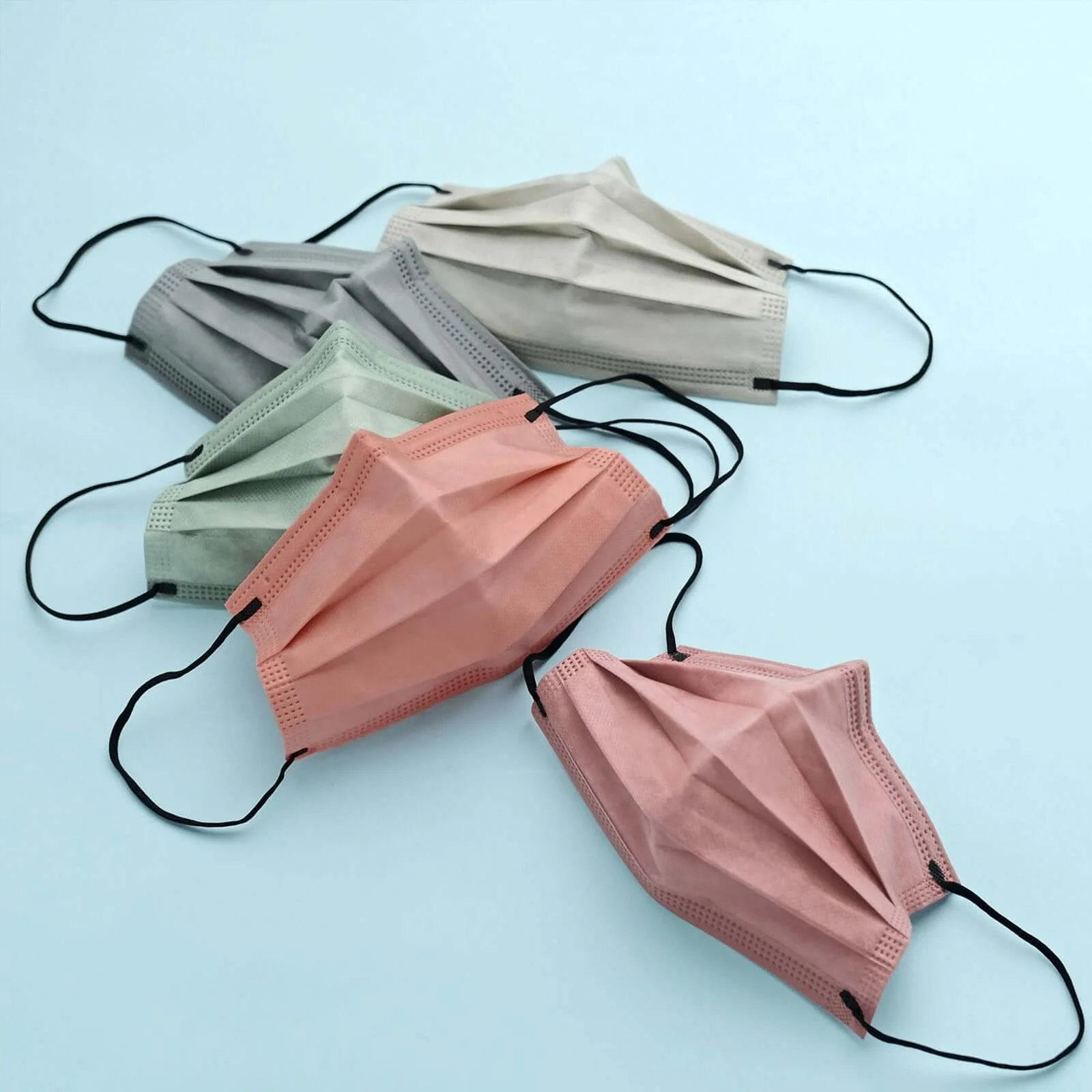50 Pack Assorted Colors Disposable Face Mask Non Woven Mask with Ear Loop 3 Ply - Image 8