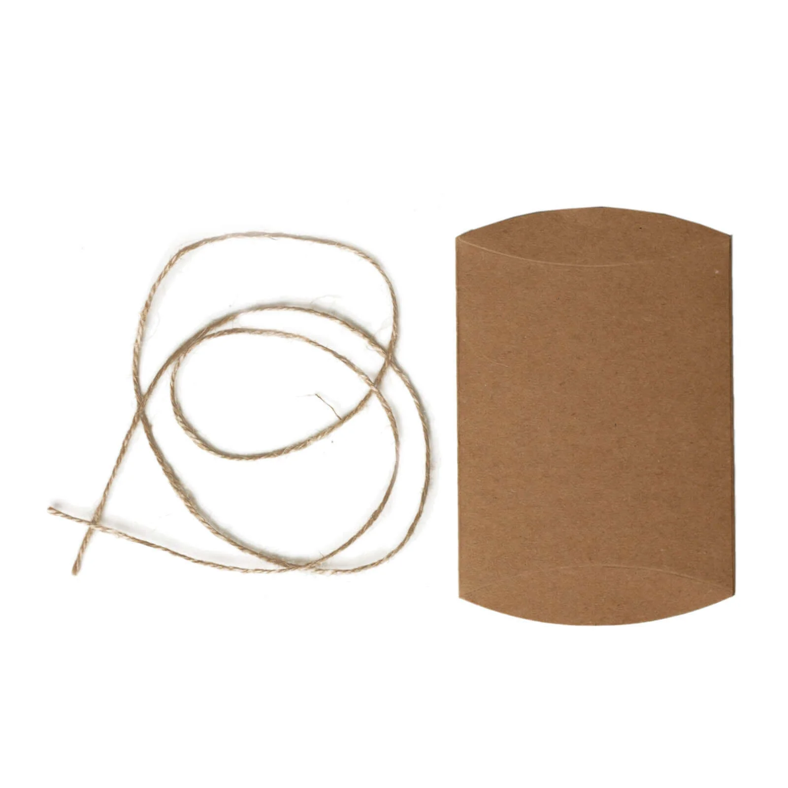 50 Pack Natural Brown Paper Rustic Party Gift Boxes With Jute Rope Tie, Wedding Favor Pillow Box Set 4.5"x3.5" - Image 7