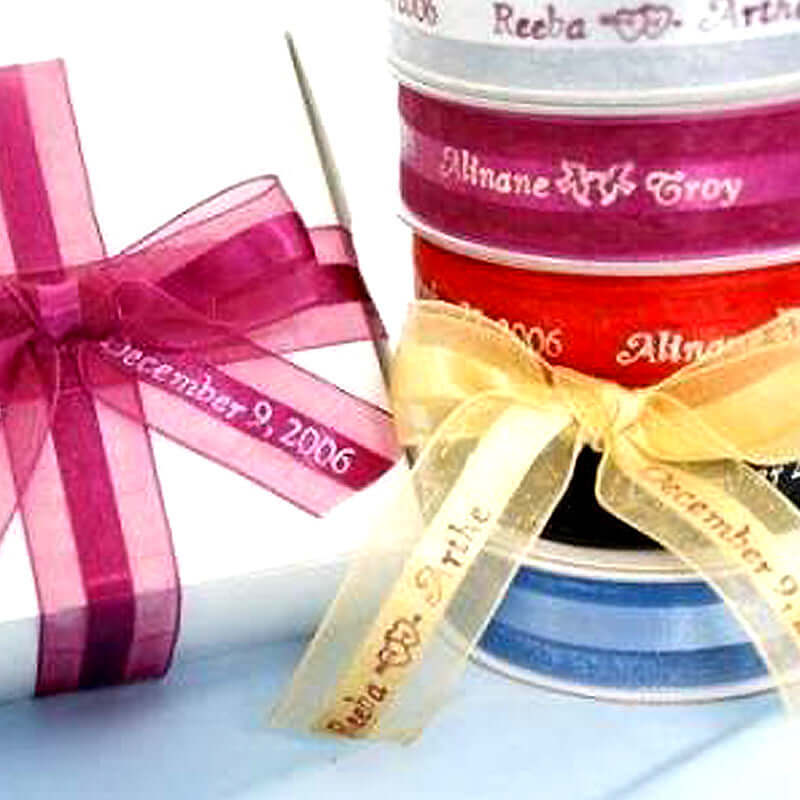 50 Pack Personalized Organza Ribbon For Wedding Favor Gift Boxes 7/8" - Image 7