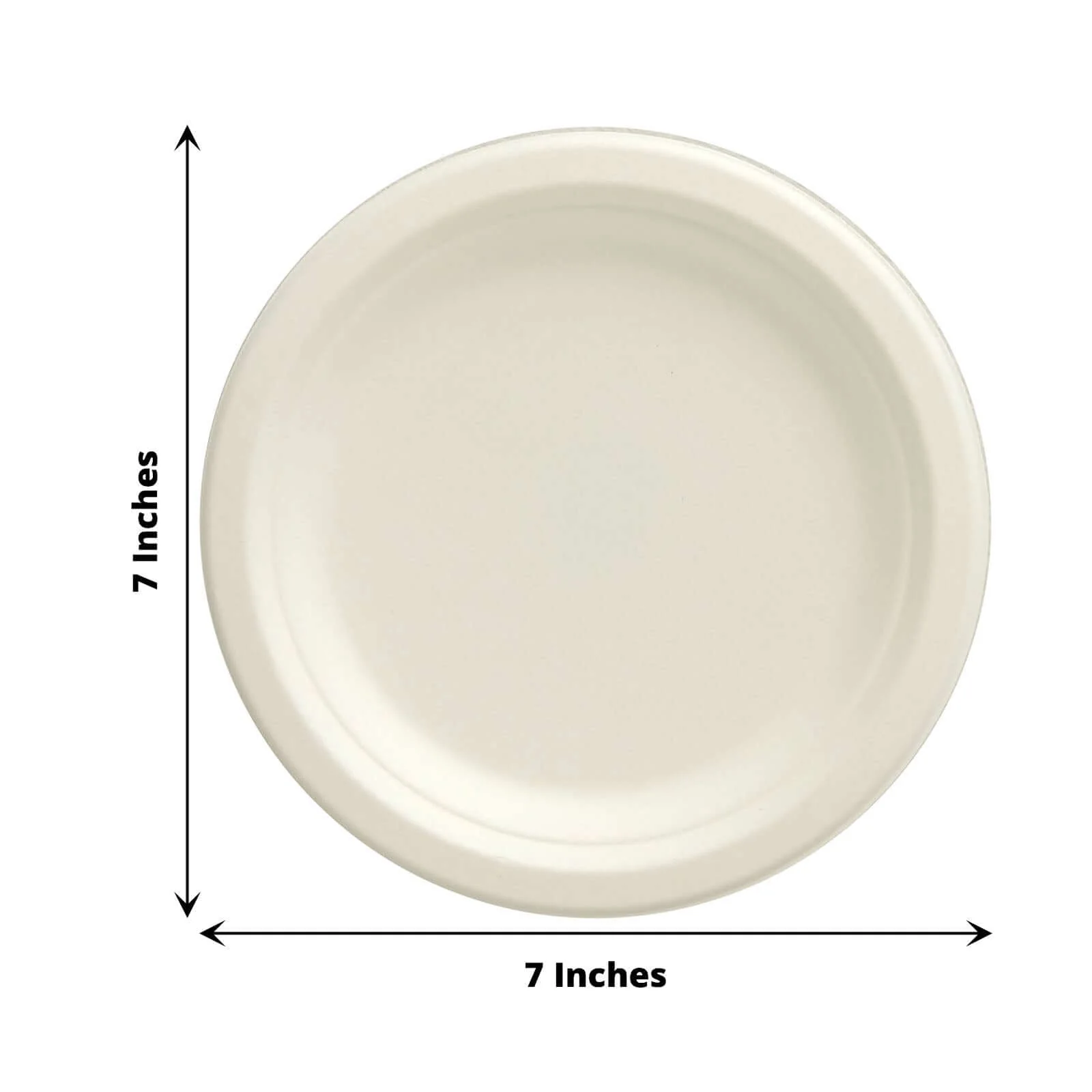 50-Pack Bagasse Round Dessert Plates 7" White - Eco-friendly Disposable Sugarcane Appetizer Salad Plates for Weddings & Nature Inspired Events - Image 3