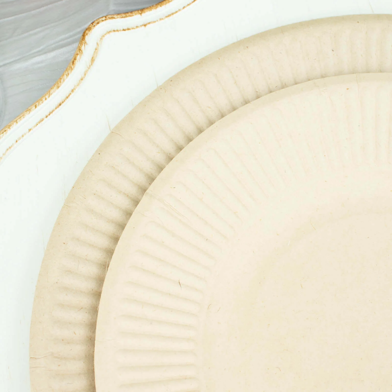 50-Pack Bagasse Round Dessert Plates 8" Natural with Ribbed Rim - Eco Friendly Disposable Sugarcane Appetizer/Salad Plates for Parties - Image 10