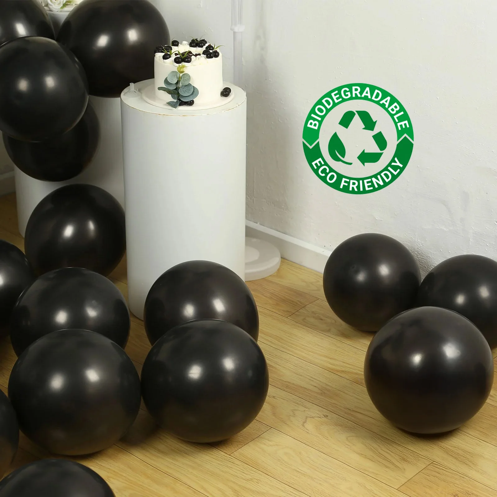 50 Pack Black Biodegradable Balloons, Eco-friendly Thickened Extra Strong Latex Helium Party Balloons - 12" - Image 6